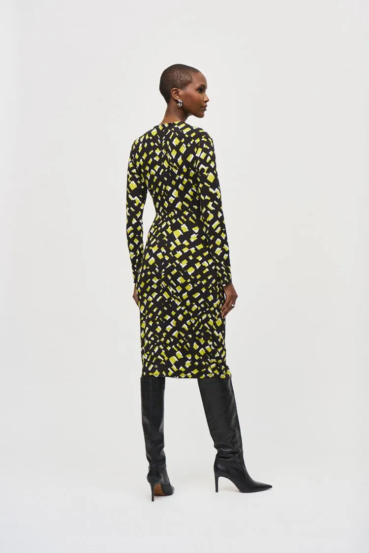 Joseph Ribkoff Rayon Jersey Abstract Print Sheath Dress