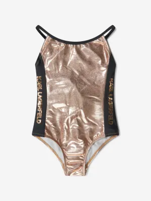 Karl Lagerfeld Girls Logo Print Swimsuit