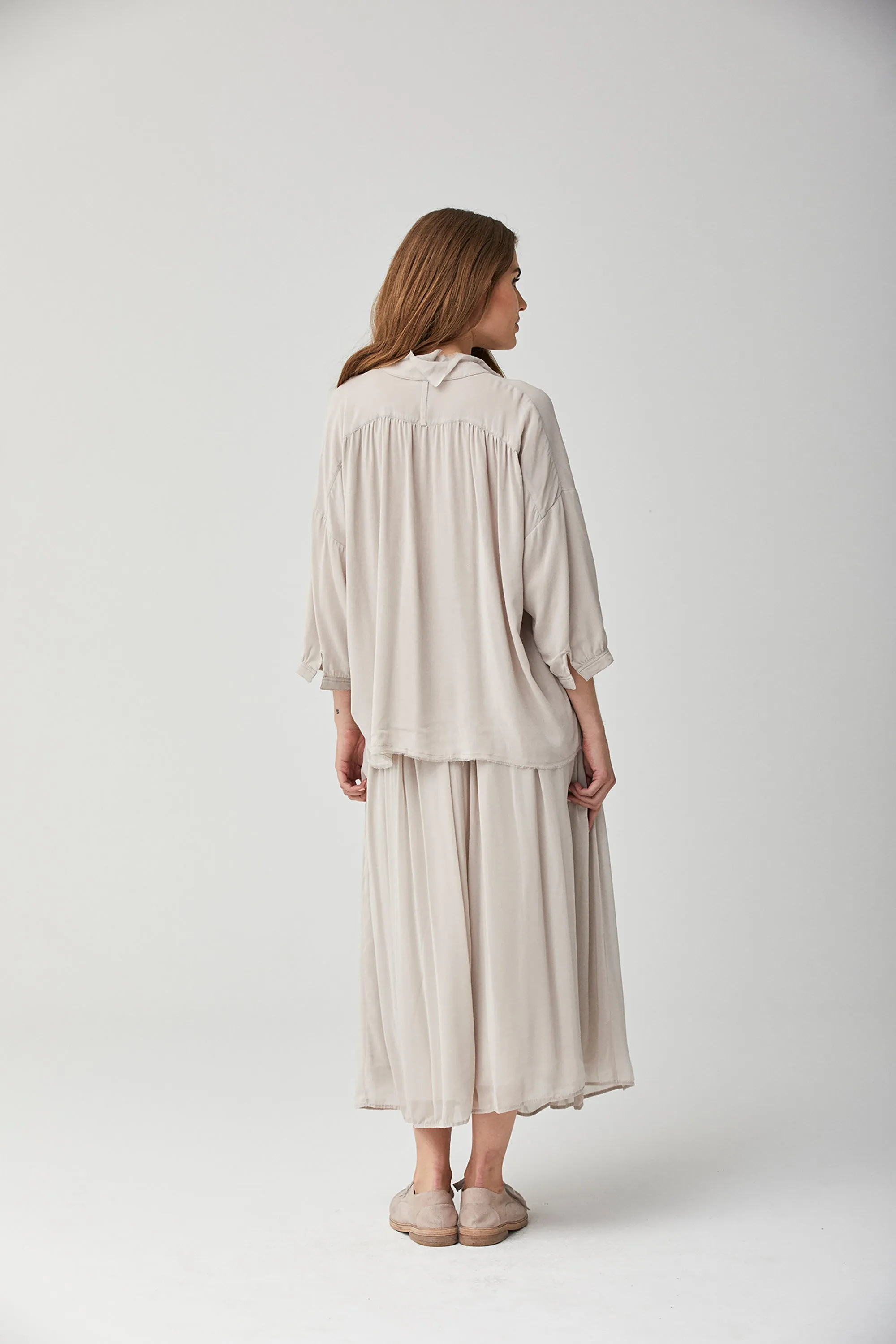 KristenseN Du Nord Georgette Skirt in Mirage Grey