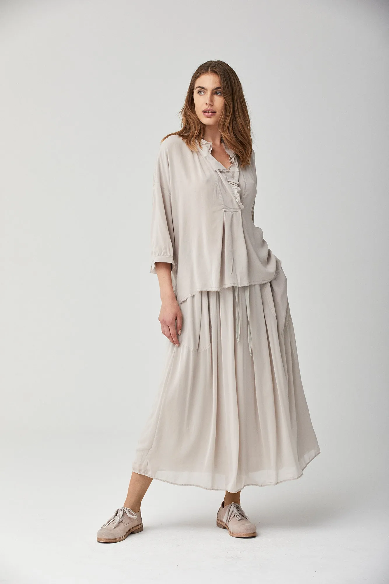 KristenseN Du Nord Georgette Skirt in Mirage Grey