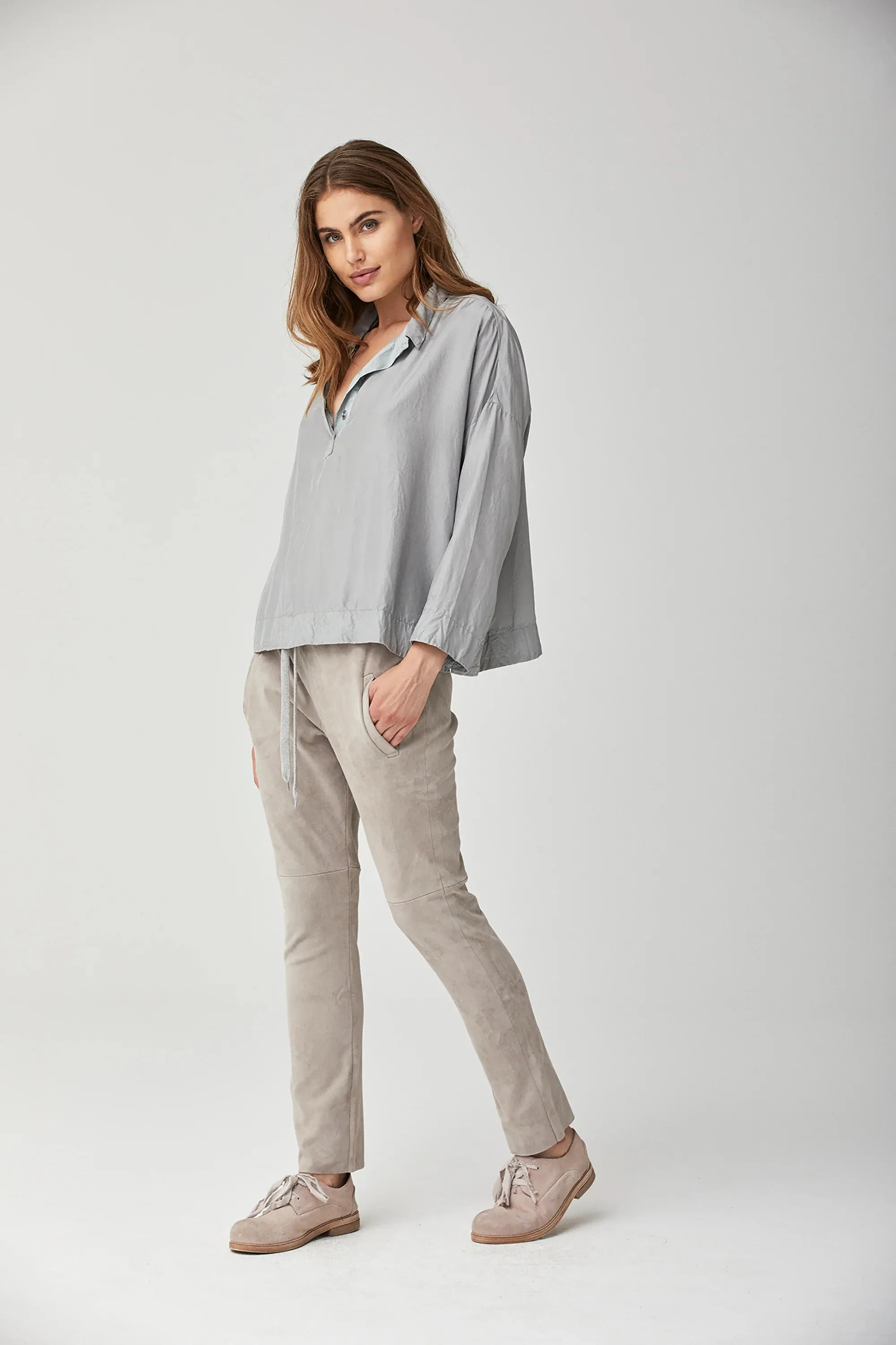 KristenseN Du Nord Georgette Skirt in Mirage Grey