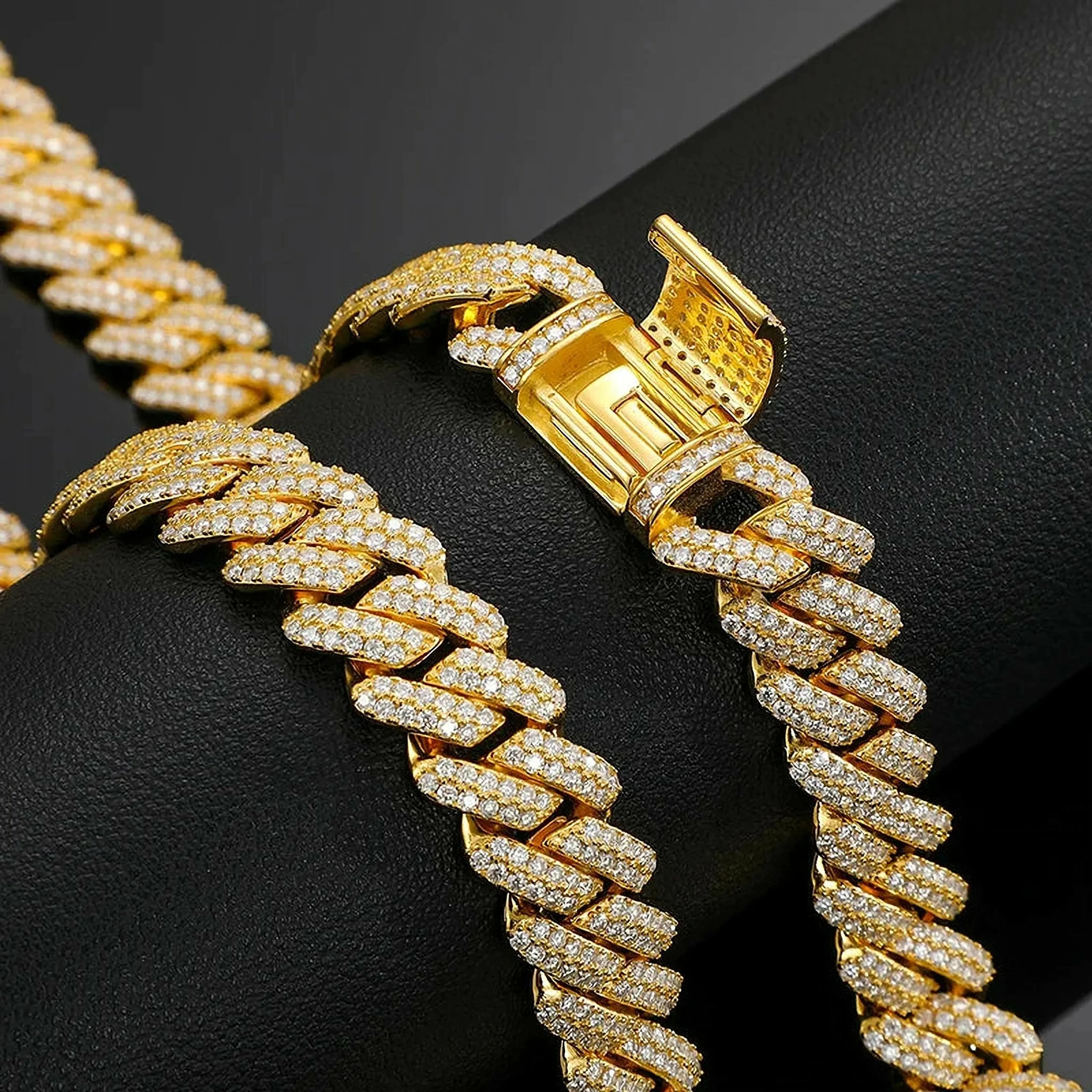 Lab Diamond Cuban Chain Necklace - 12mm