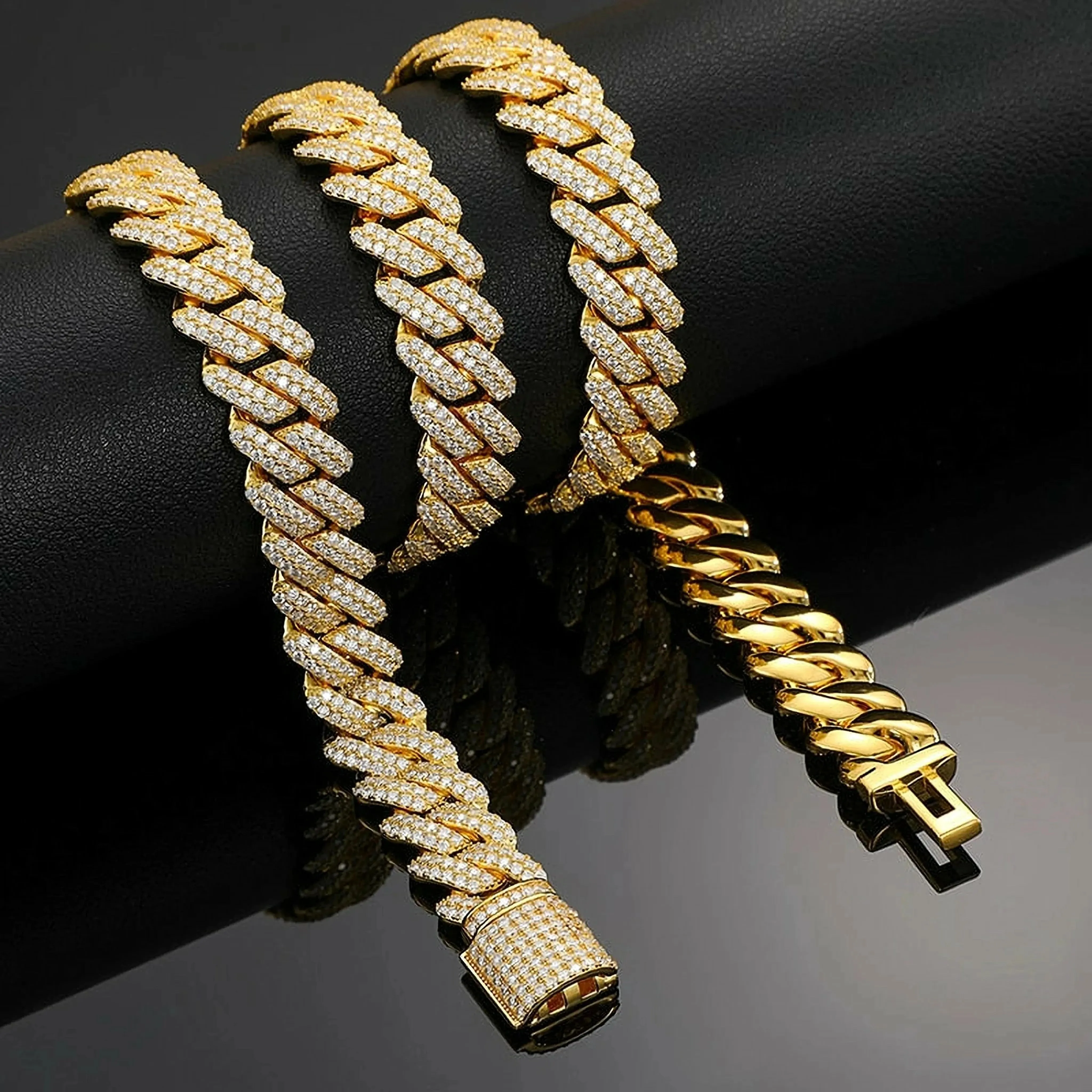 Lab Diamond Cuban Chain Necklace - 12mm