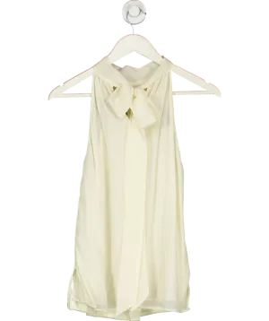 LILYSILK Cream Silk Georgette Halter Neck Top UK 6