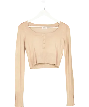 Lounge Underwear Beige Knitted Long Sleeve Top UK S