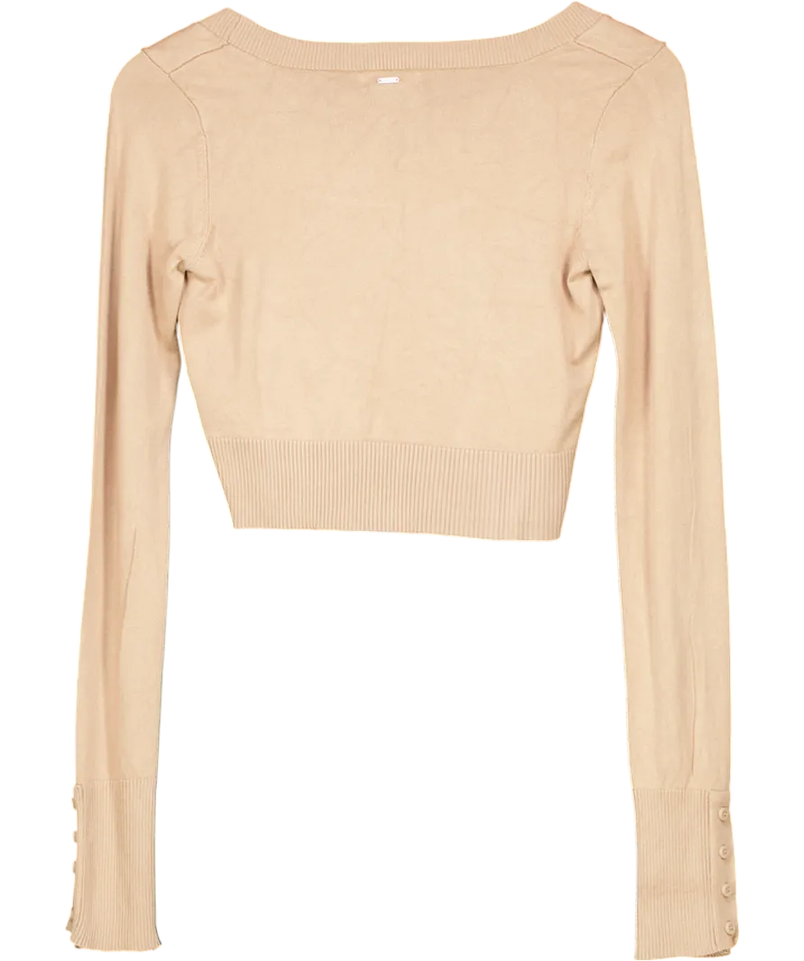 Lounge Underwear Beige Knitted Long Sleeve Top UK S