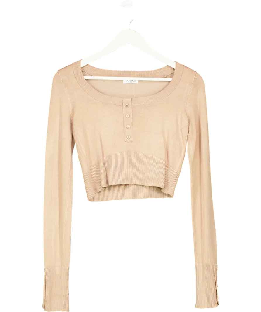 Lounge Underwear Beige Knitted Long Sleeve Top UK S