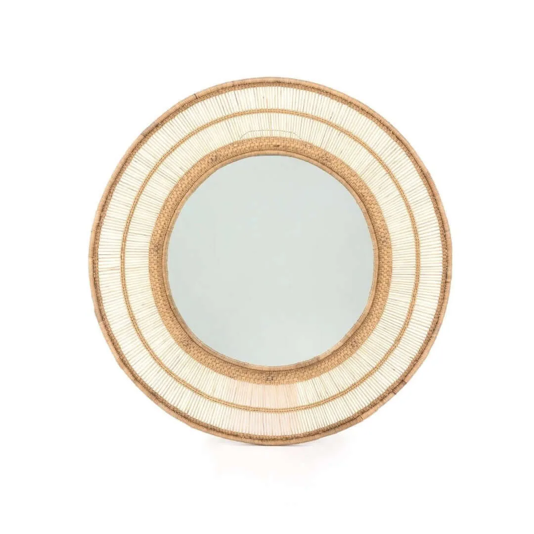 Malawi Rattan Mirror Round