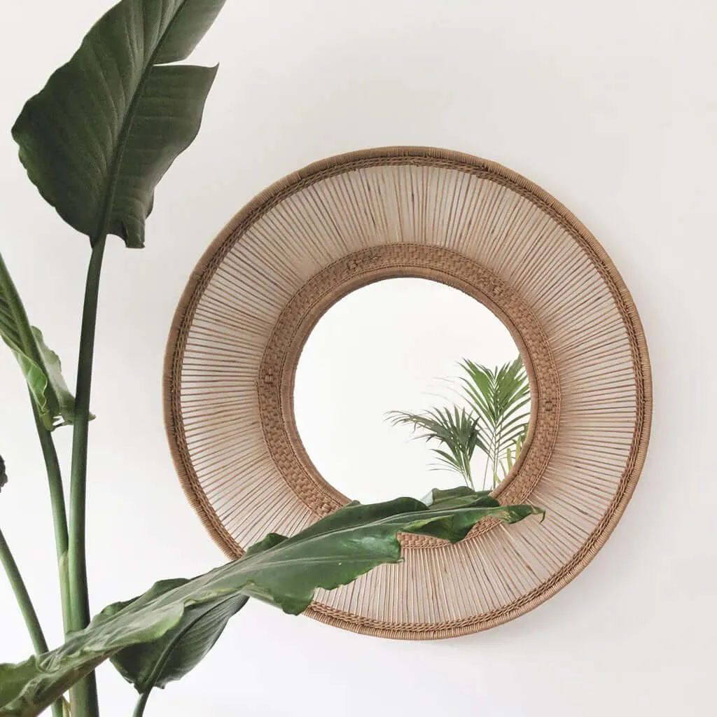 Malawi Rattan Mirror Round