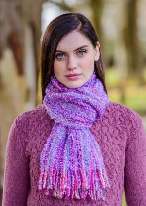 Mucros Mohair Scarf | Pink Raspberry Mix
