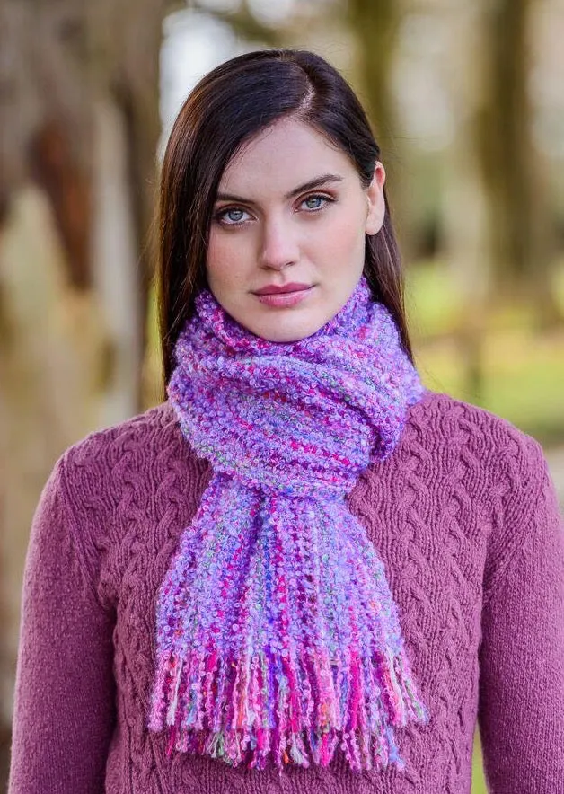 Mucros Mohair Scarf | Pink Raspberry Mix