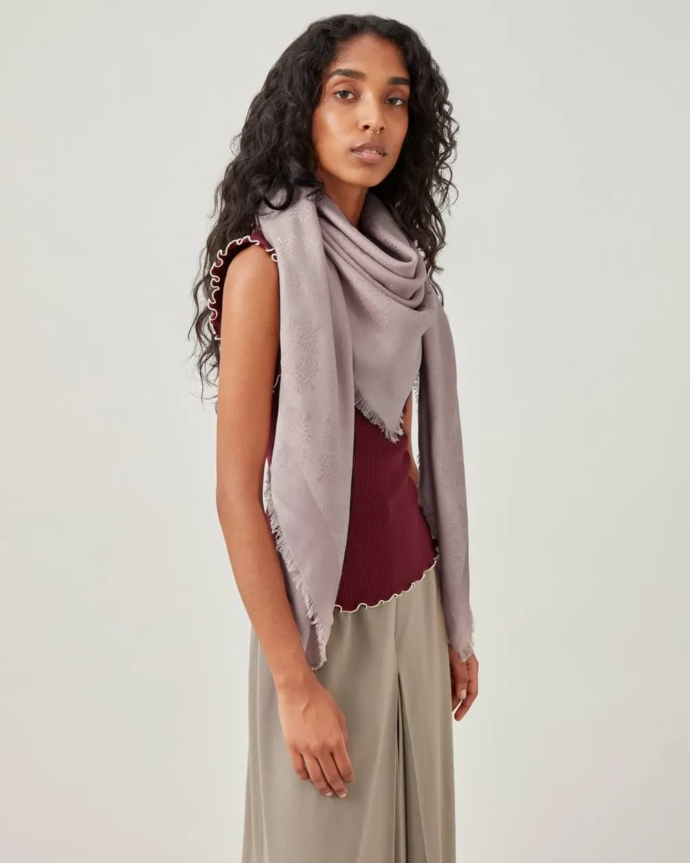 Mulberry Tree Square Rosewater Cotton Silk Blend