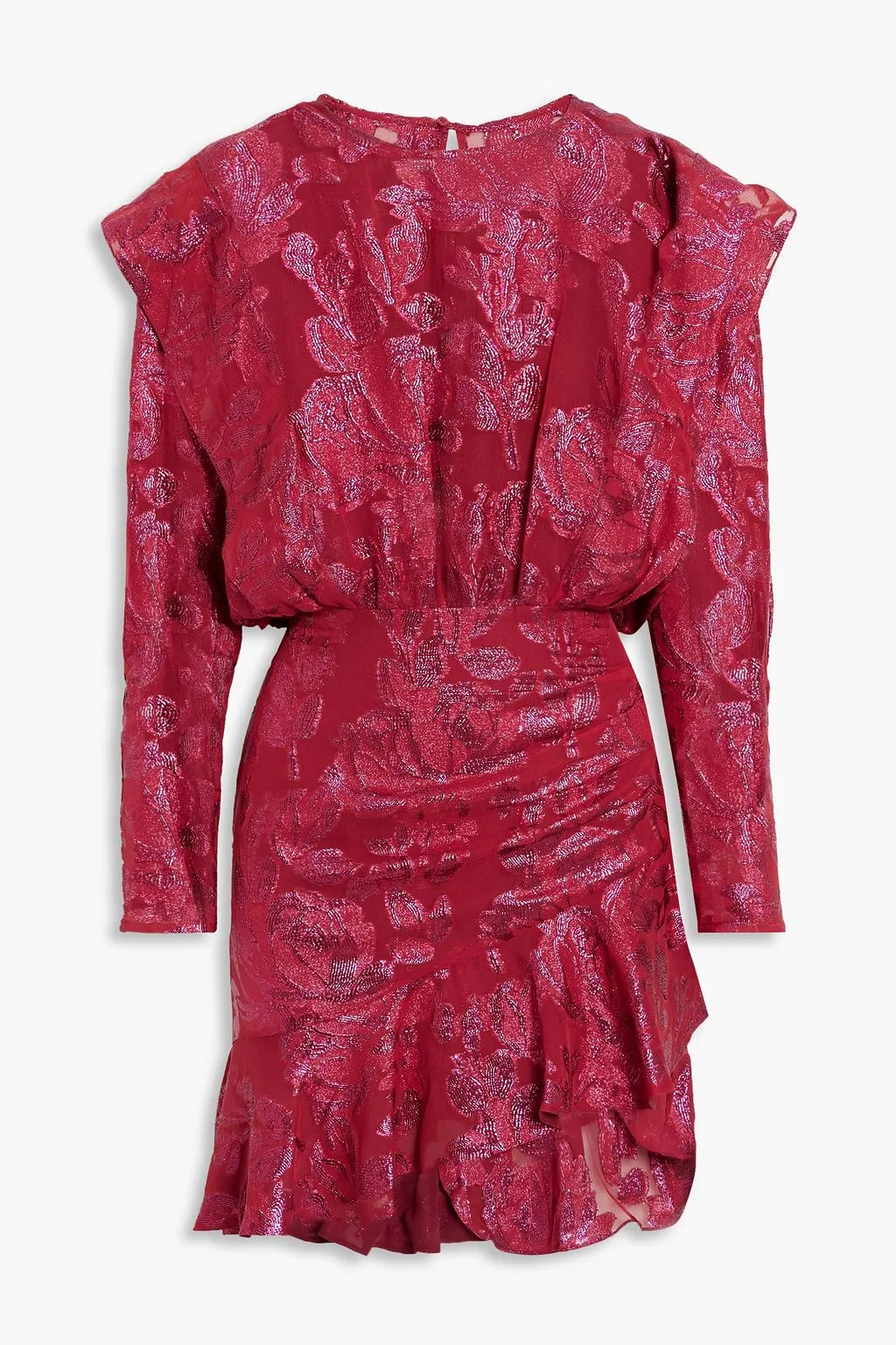 Murai mini dress in silk georgette blend with metallic effect fil-coupe IRO fuchsia