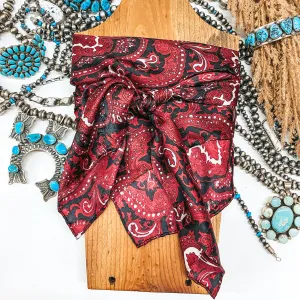 Paisley Silk Wild Rag in Red and Black