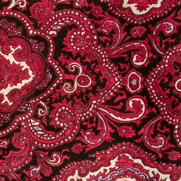 Paisley Silk Wild Rag in Red and Black