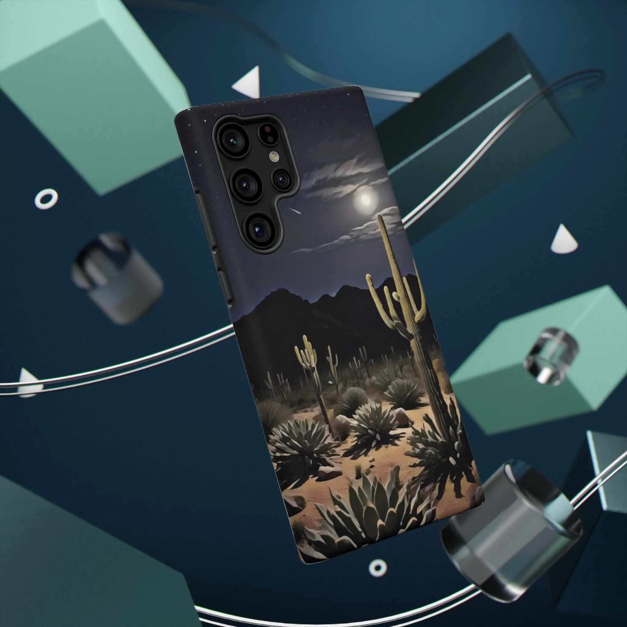 Phone Cases - Midnight Desert Scene Digital Painting