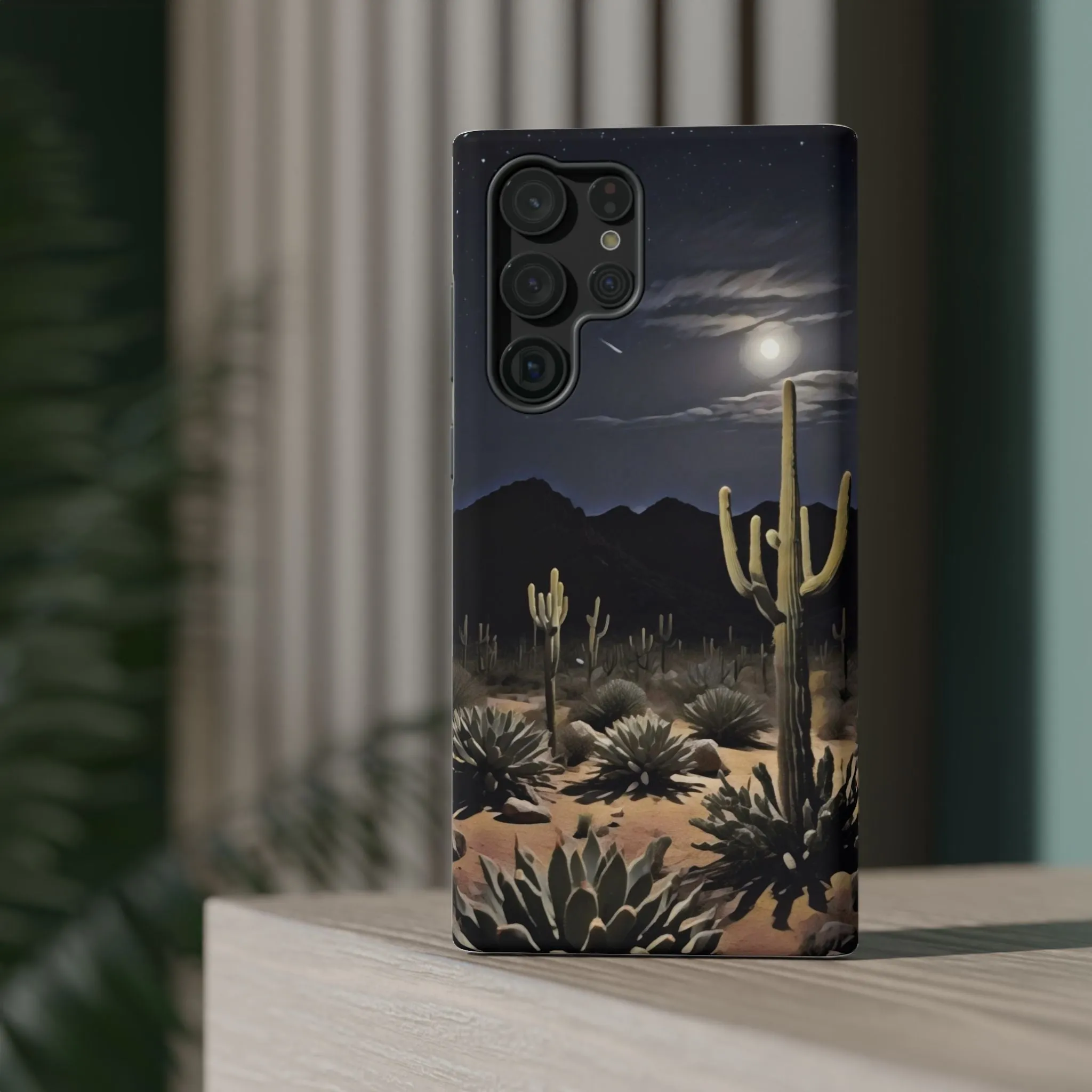 Phone Cases - Midnight Desert Scene Digital Painting