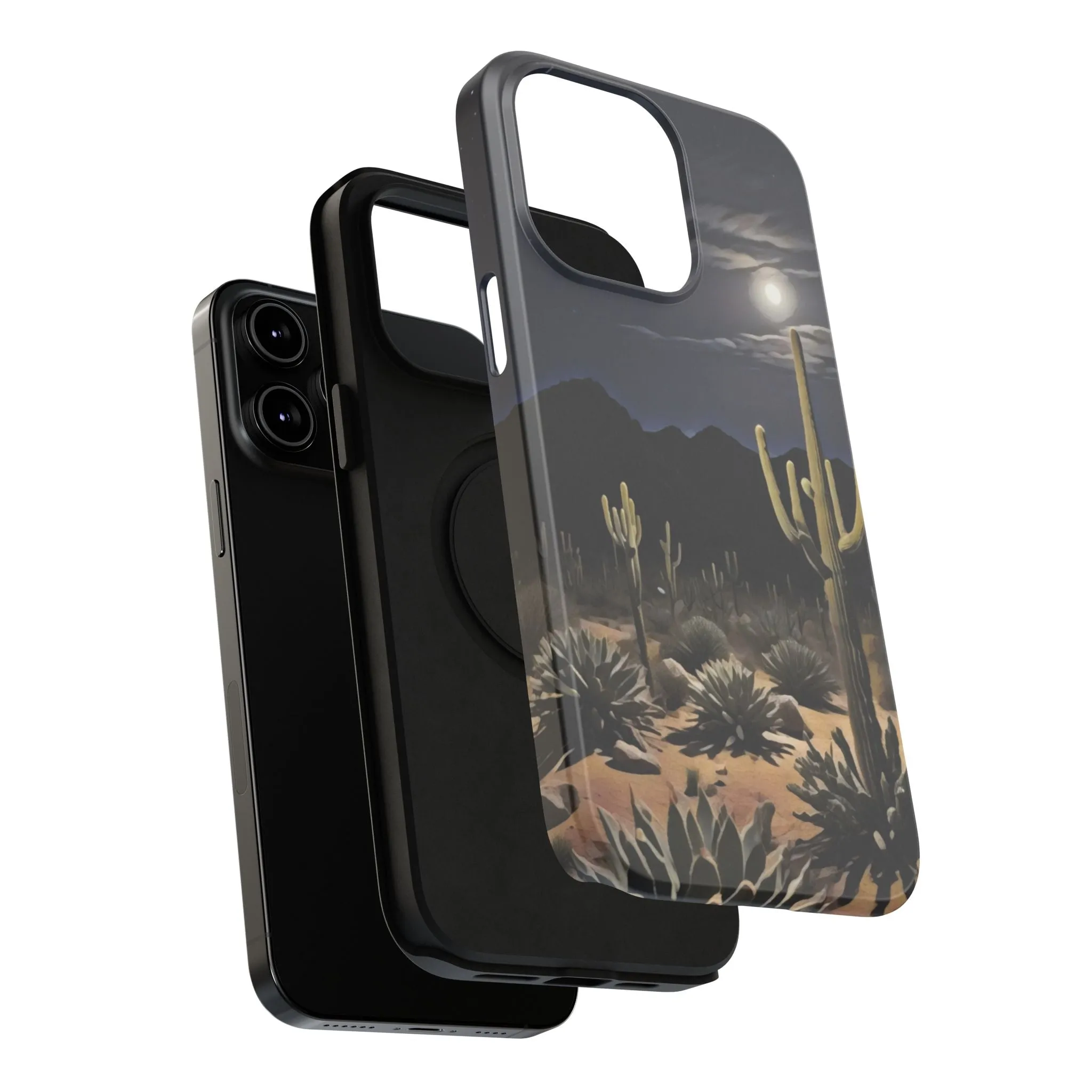 Phone Cases - Midnight Desert Scene Digital Painting