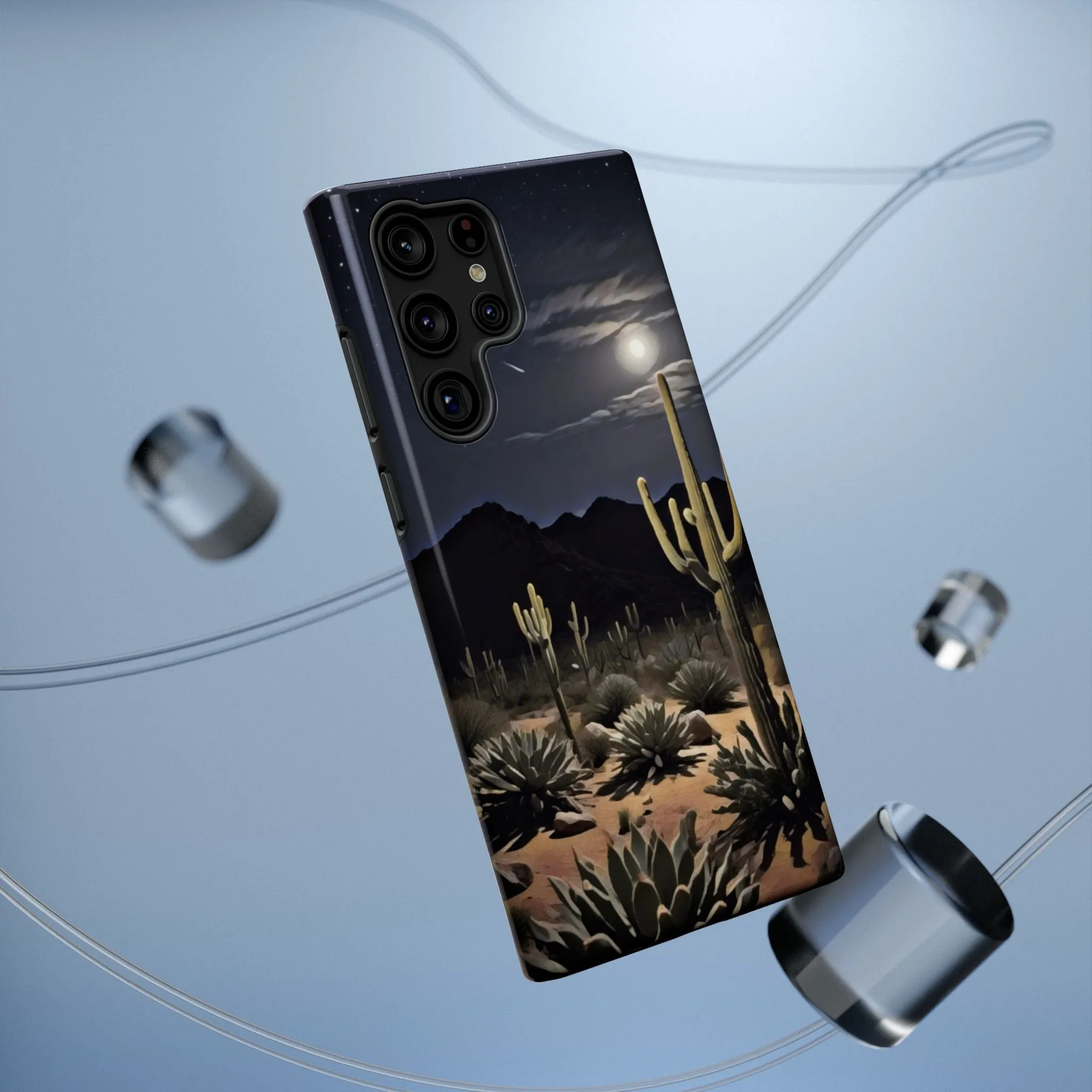 Phone Cases - Midnight Desert Scene Digital Painting