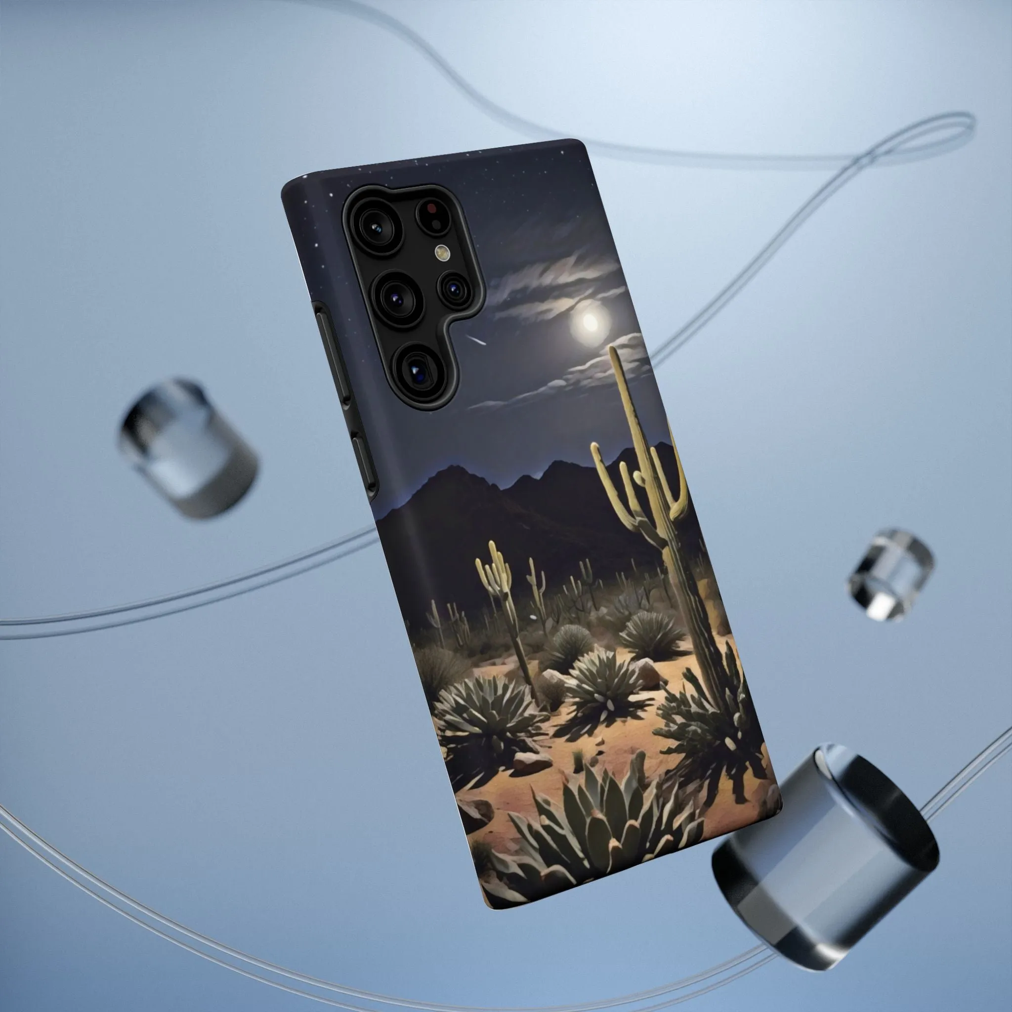 Phone Cases - Midnight Desert Scene Digital Painting