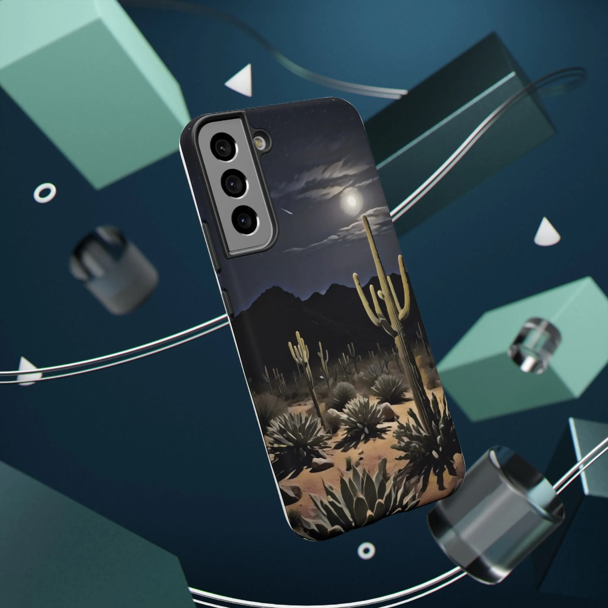Phone Cases - Midnight Desert Scene Digital Painting
