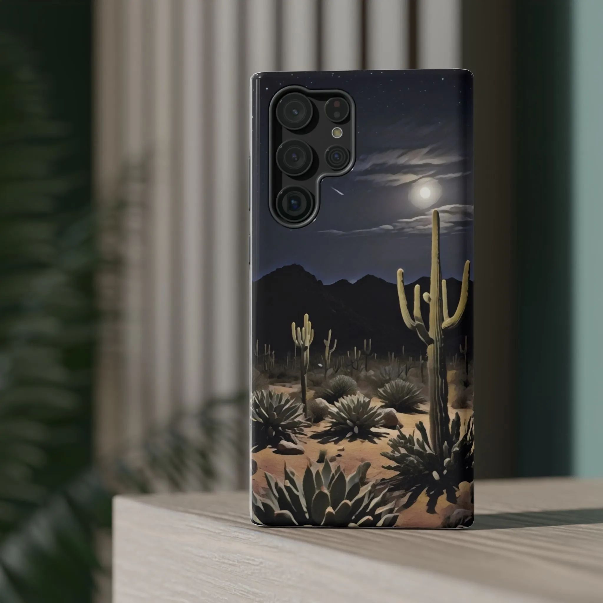 Phone Cases - Midnight Desert Scene Digital Painting