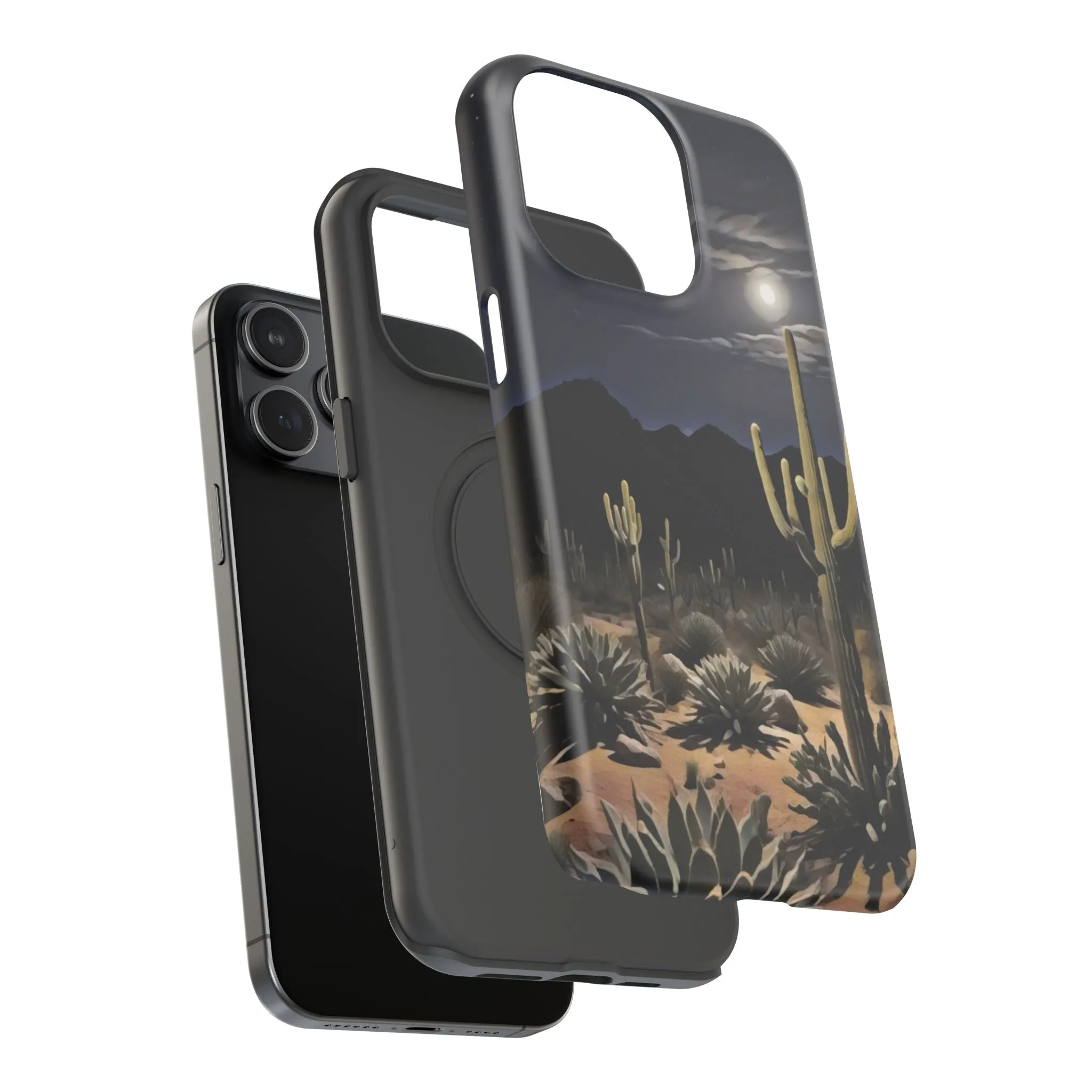 Phone Cases - Midnight Desert Scene Digital Painting