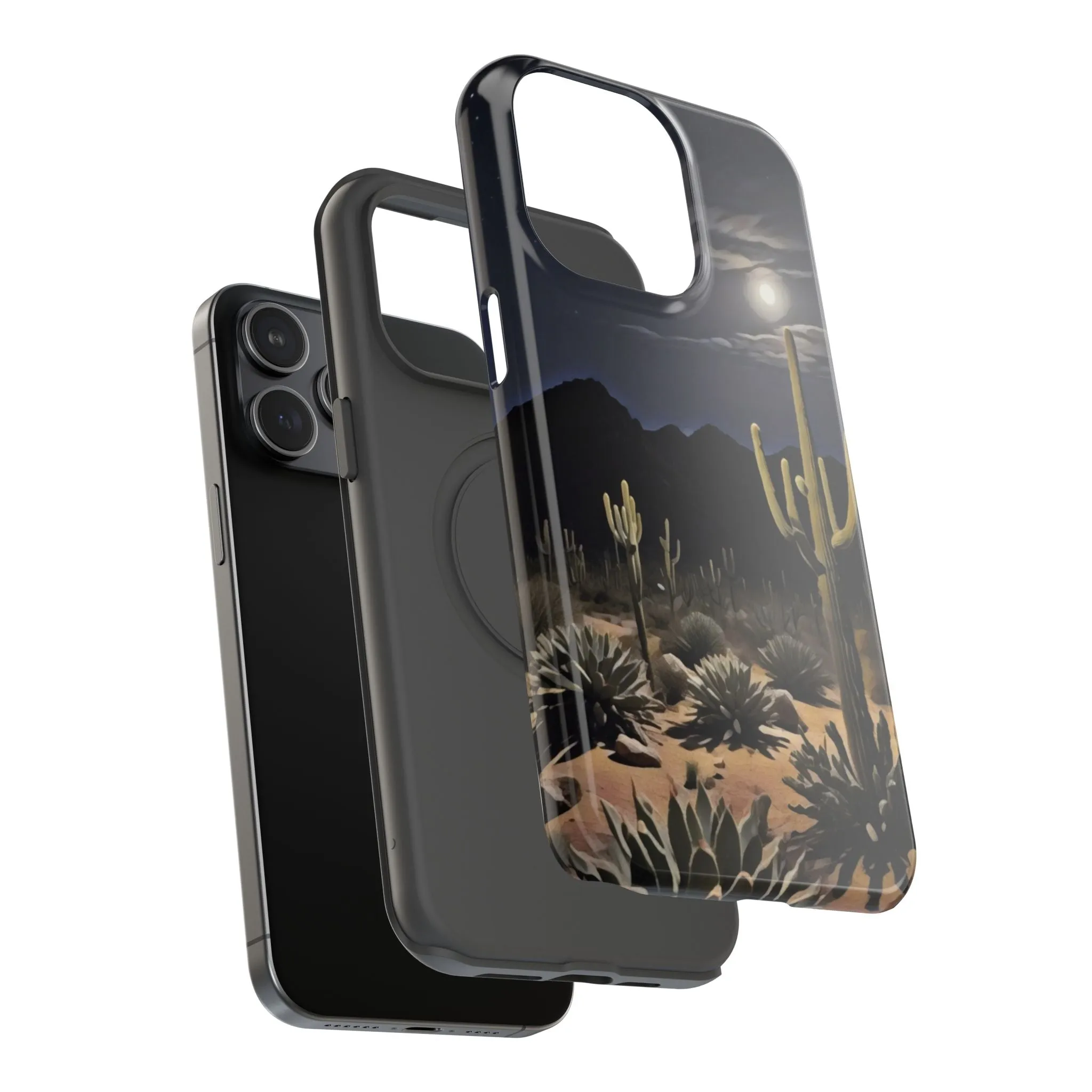 Phone Cases - Midnight Desert Scene Digital Painting