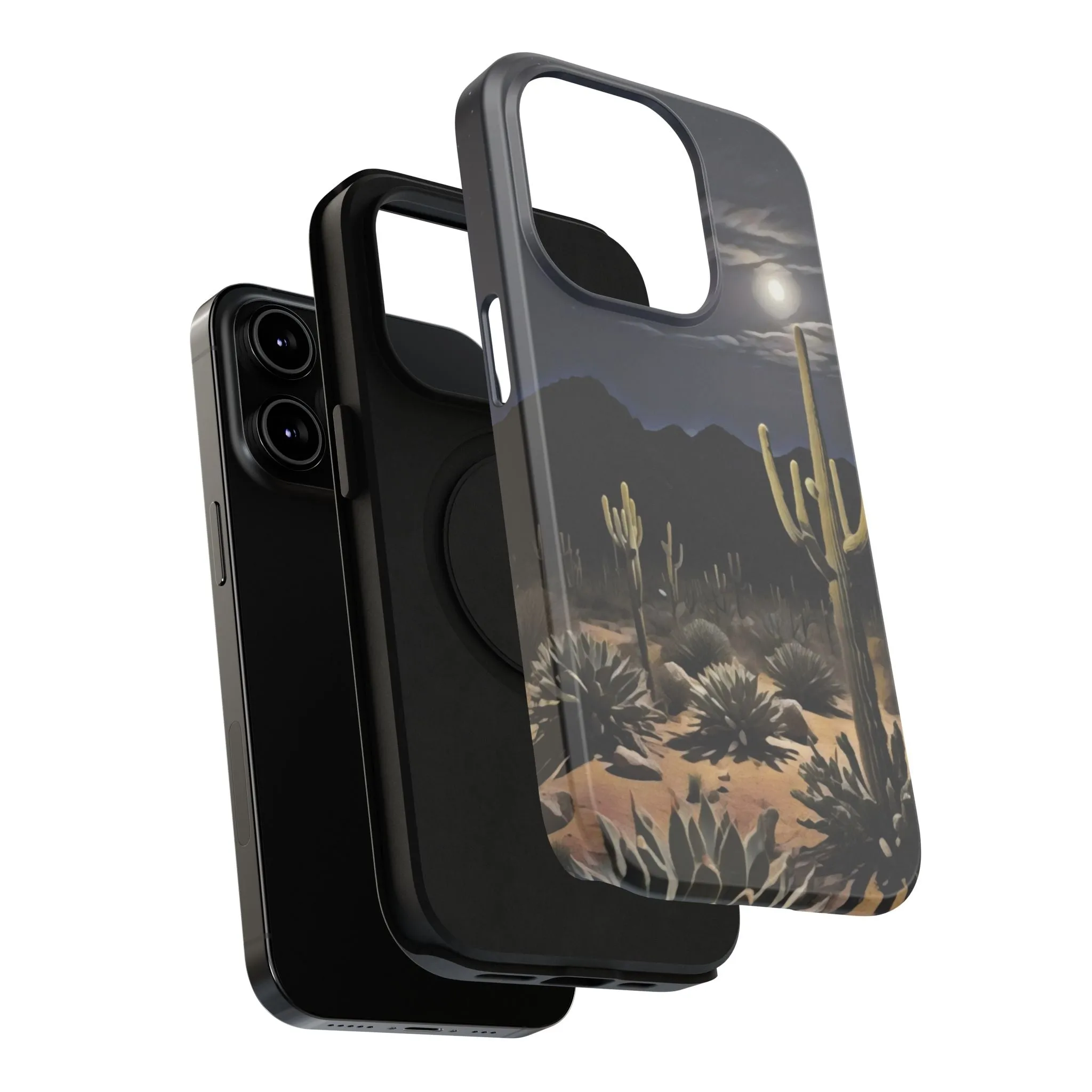 Phone Cases - Midnight Desert Scene Digital Painting
