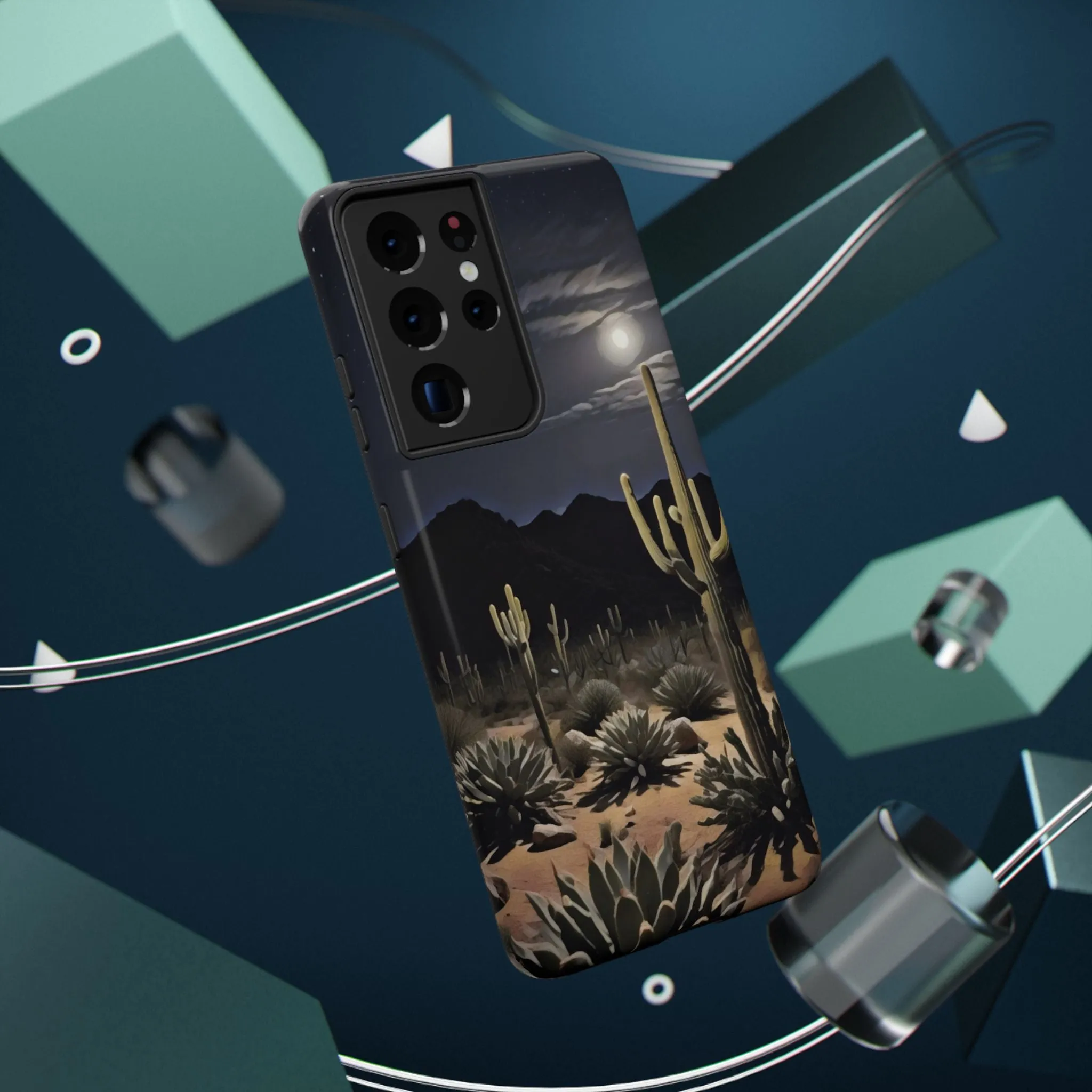 Phone Cases - Midnight Desert Scene Digital Painting
