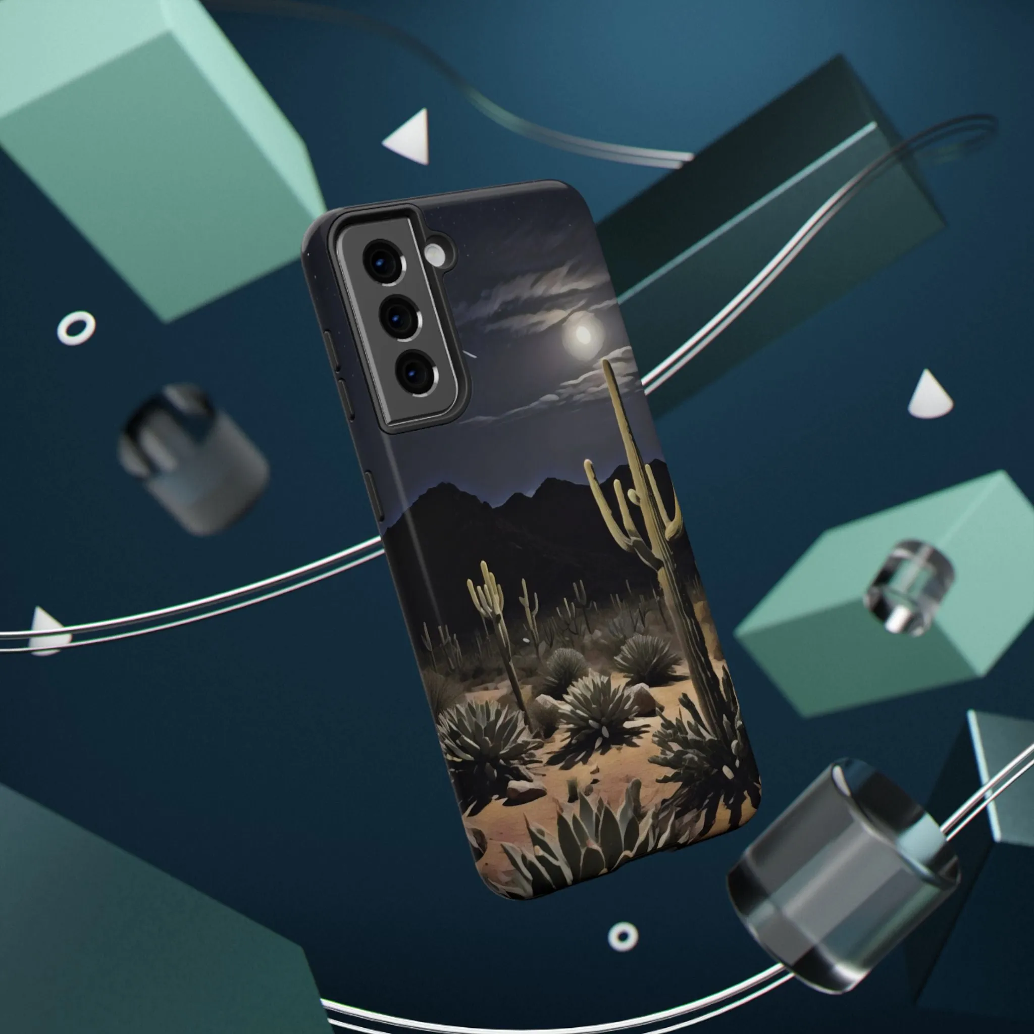 Phone Cases - Midnight Desert Scene Digital Painting