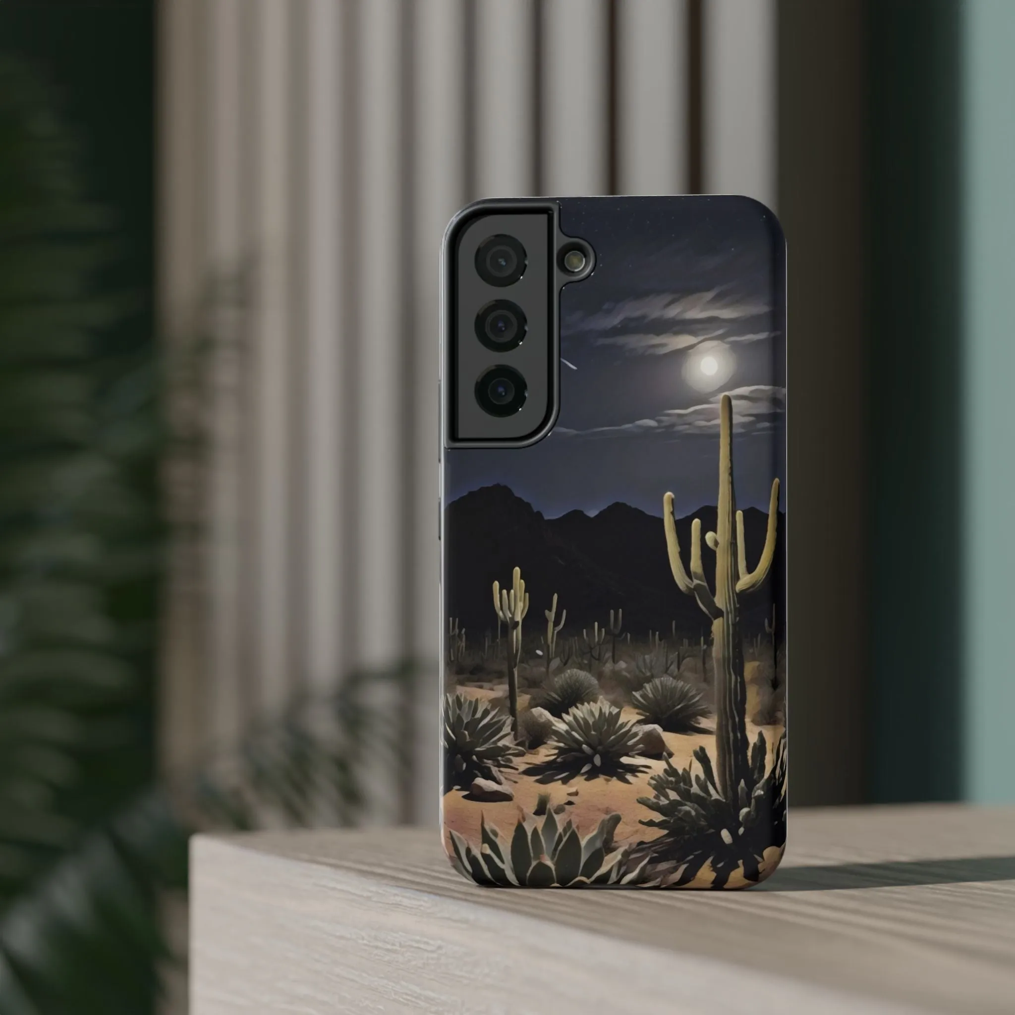 Phone Cases - Midnight Desert Scene Digital Painting