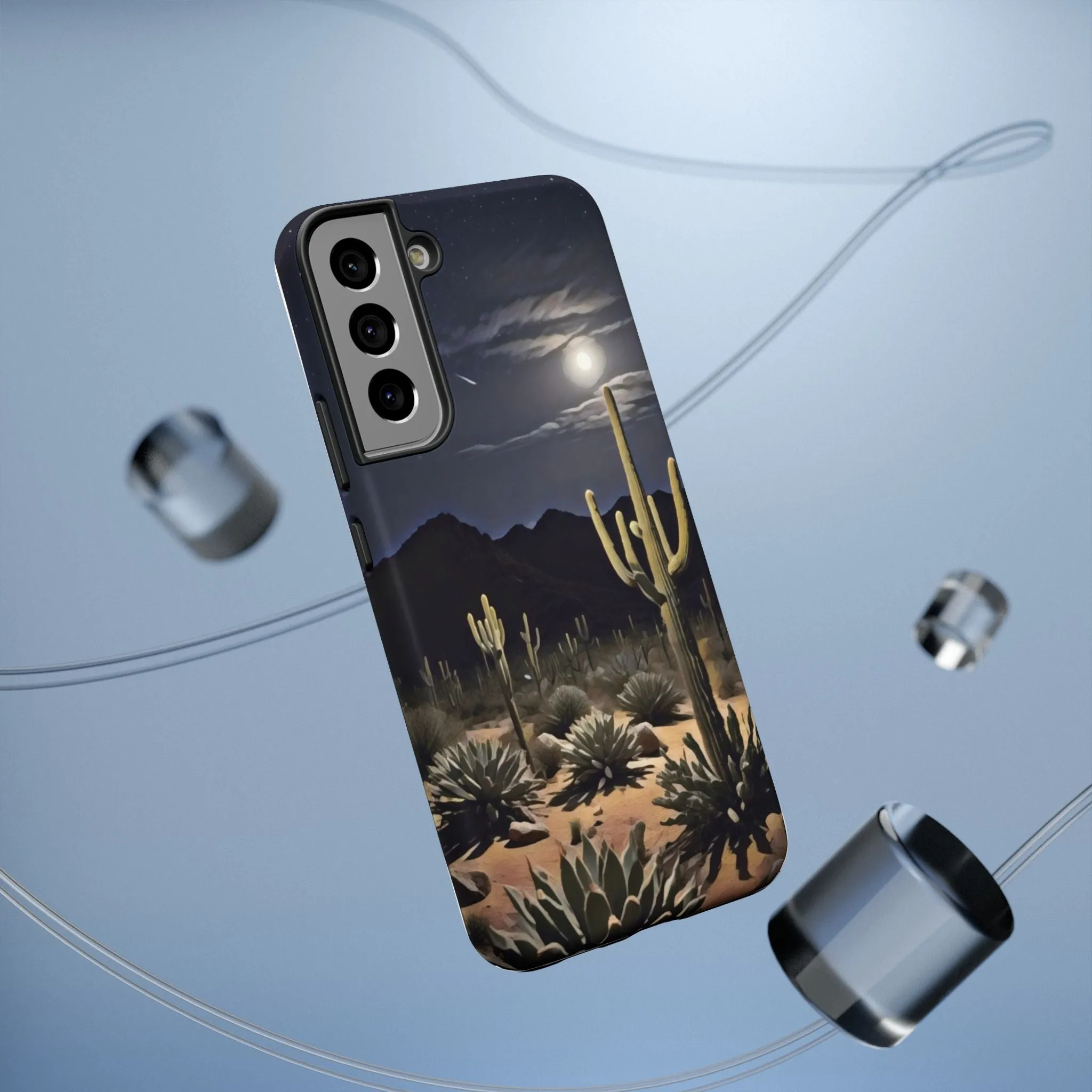 Phone Cases - Midnight Desert Scene Digital Painting