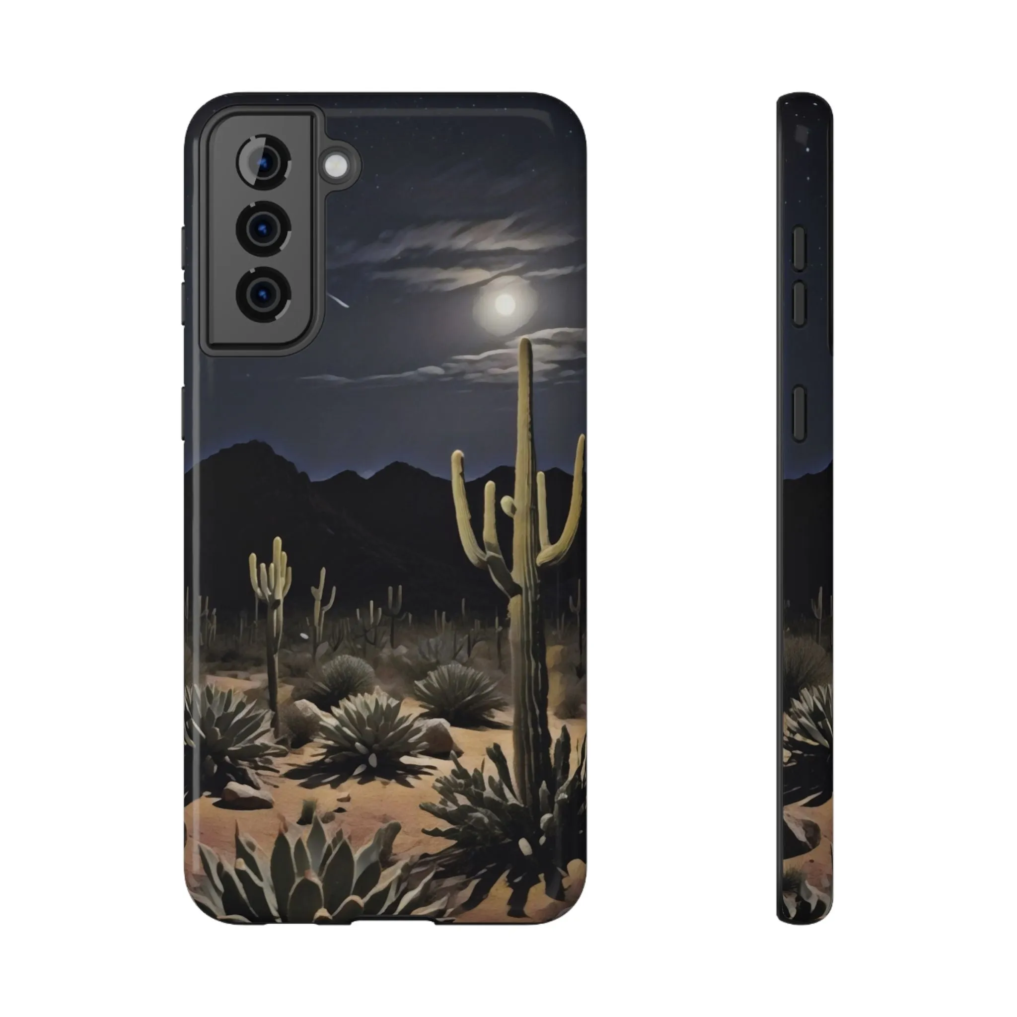 Phone Cases - Midnight Desert Scene Digital Painting