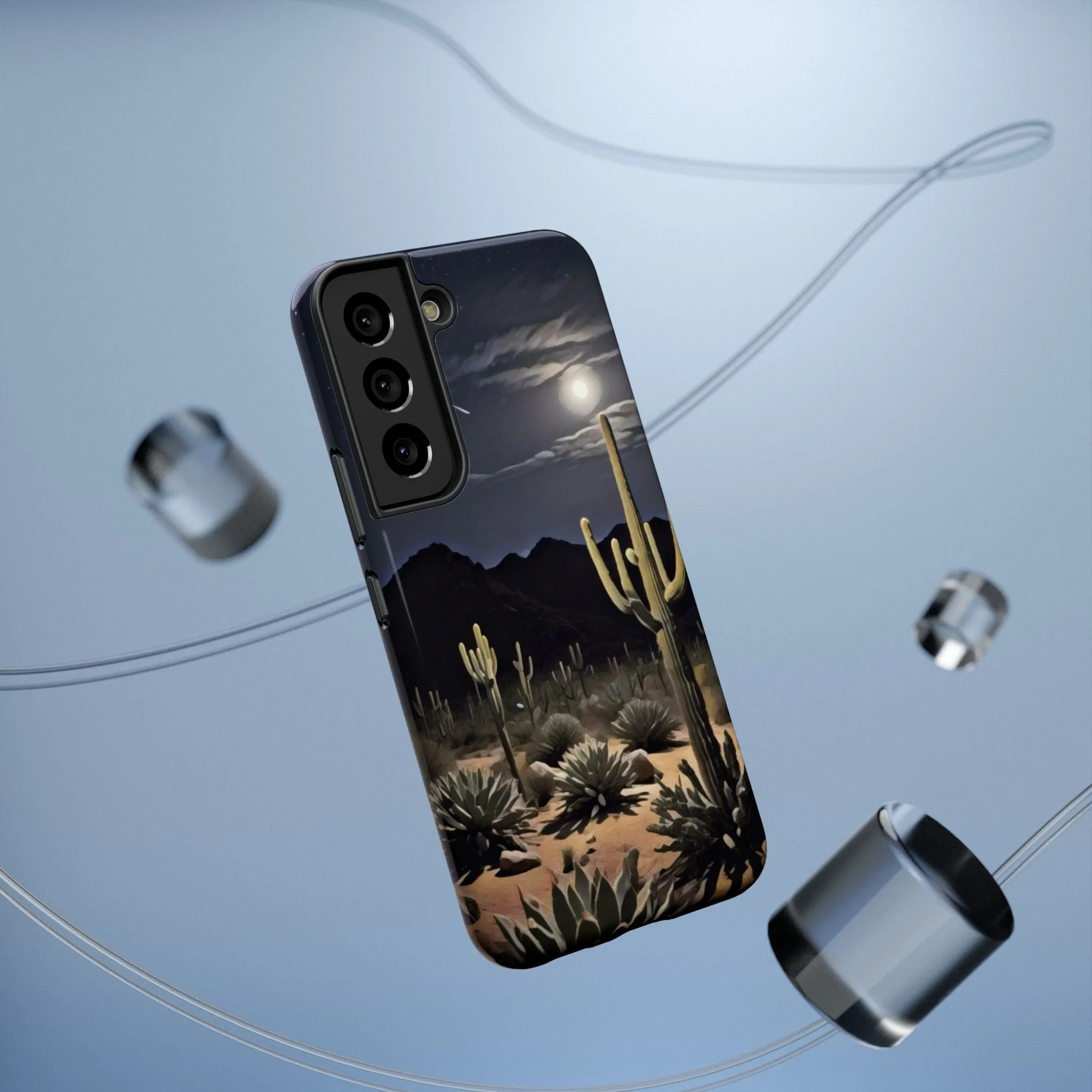 Phone Cases - Midnight Desert Scene Digital Painting