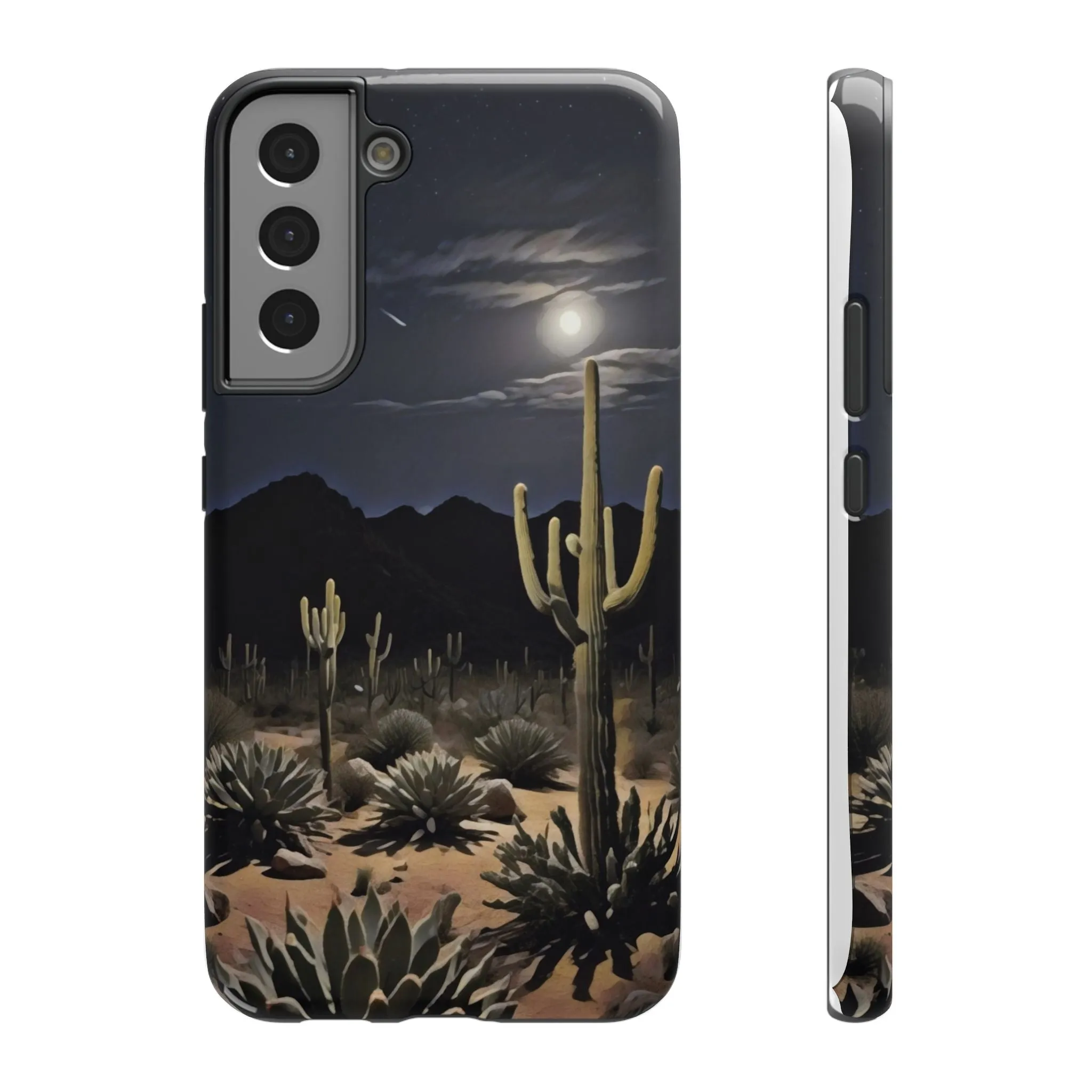 Phone Cases - Midnight Desert Scene Digital Painting