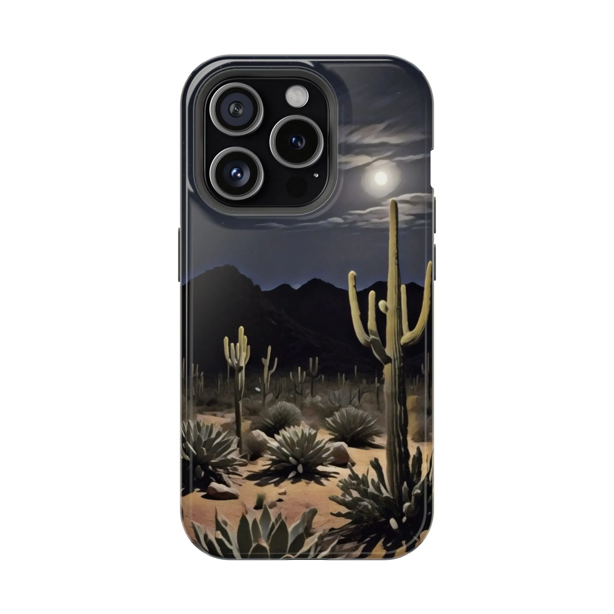 Phone Cases - Midnight Desert Scene Digital Painting