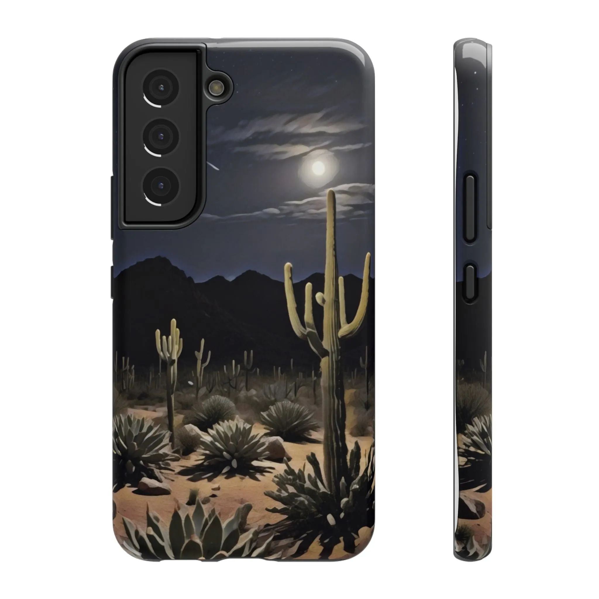Phone Cases - Midnight Desert Scene Digital Painting