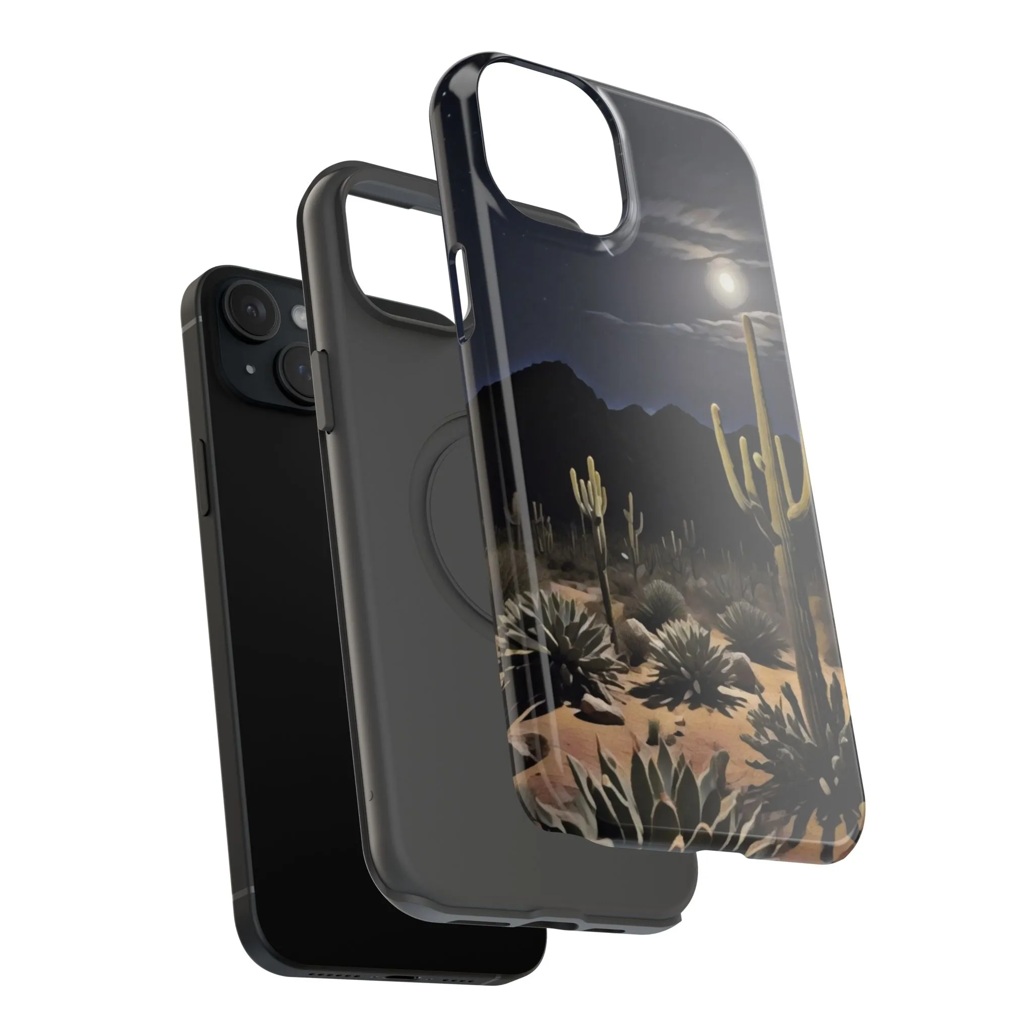 Phone Cases - Midnight Desert Scene Digital Painting