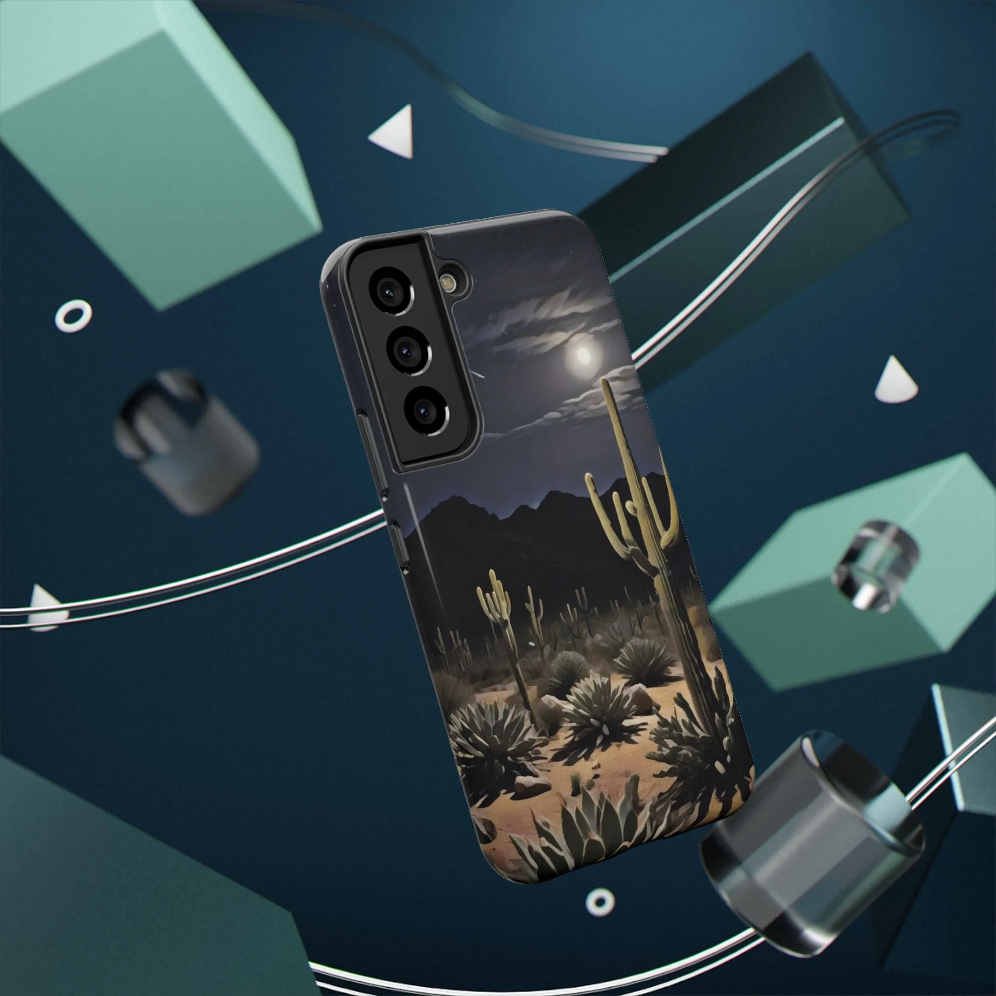 Phone Cases - Midnight Desert Scene Digital Painting