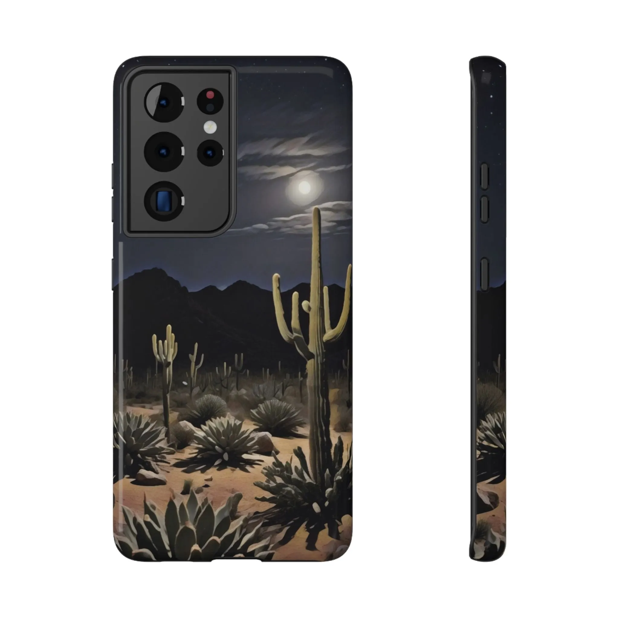 Phone Cases - Midnight Desert Scene Digital Painting