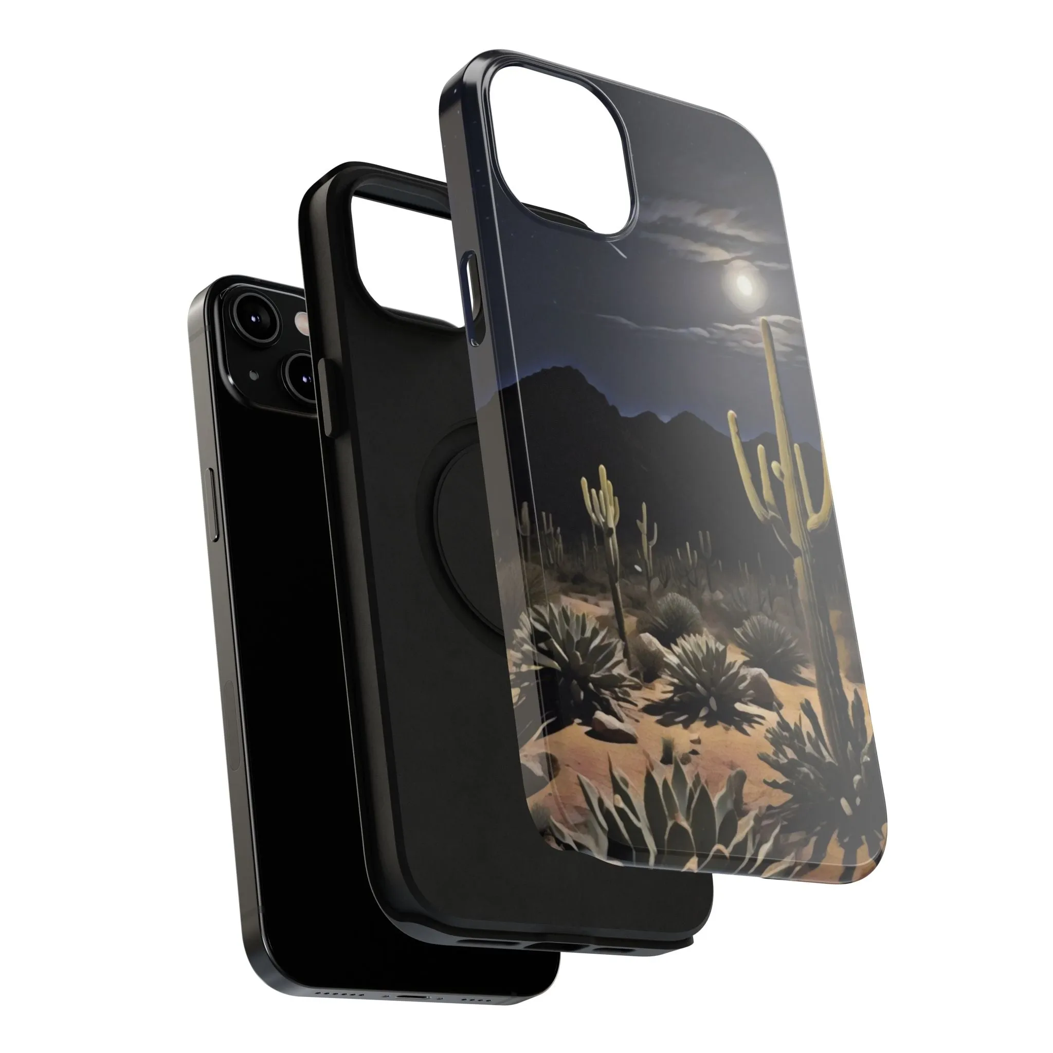 Phone Cases - Midnight Desert Scene Digital Painting