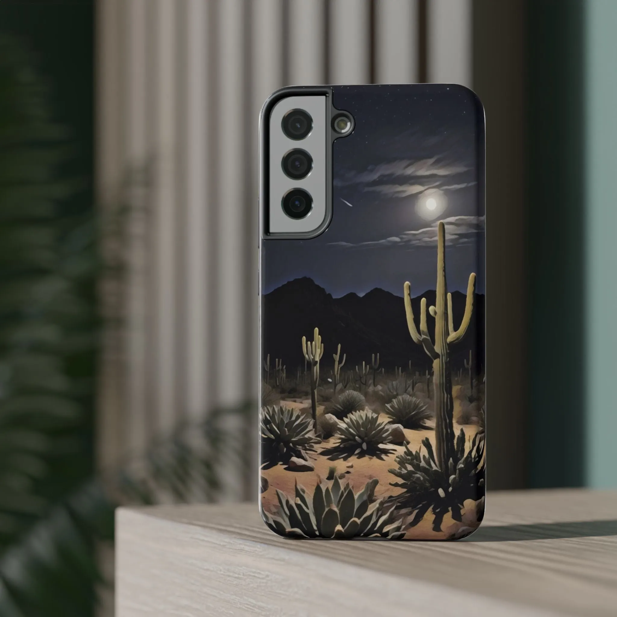 Phone Cases - Midnight Desert Scene Digital Painting