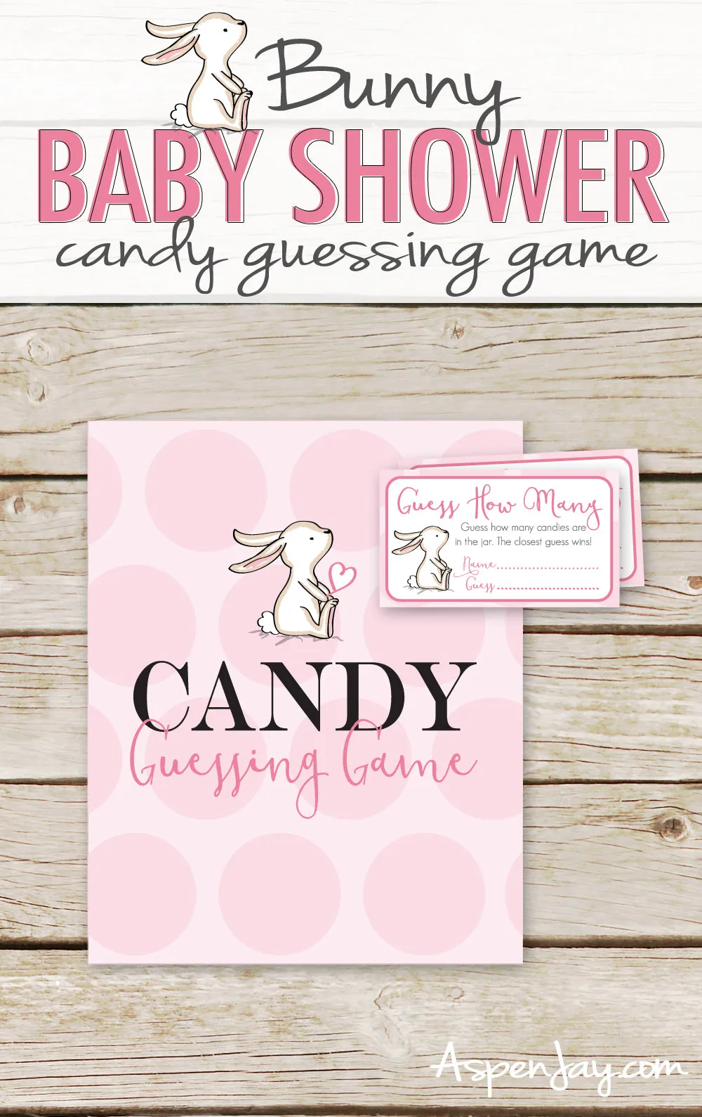 Pink Bunny Guess How Many Candies