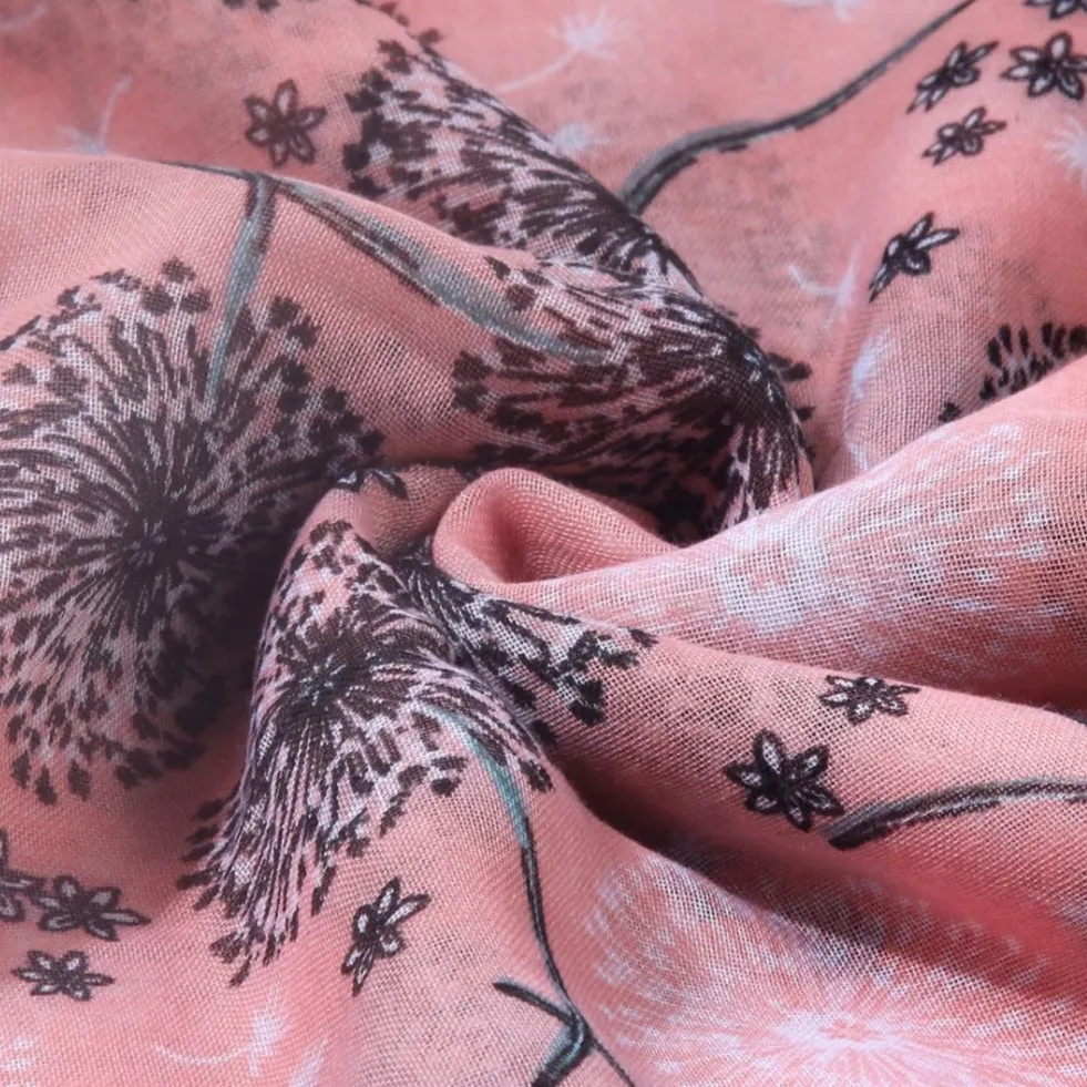 Pink Dandelion Scarf