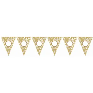"Personalized Gold Scroll Pennant"