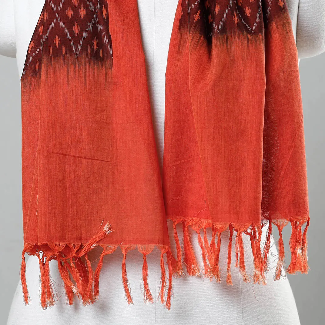 Red - Pochampally Ikat Handloom Mercerised Cotton Stole