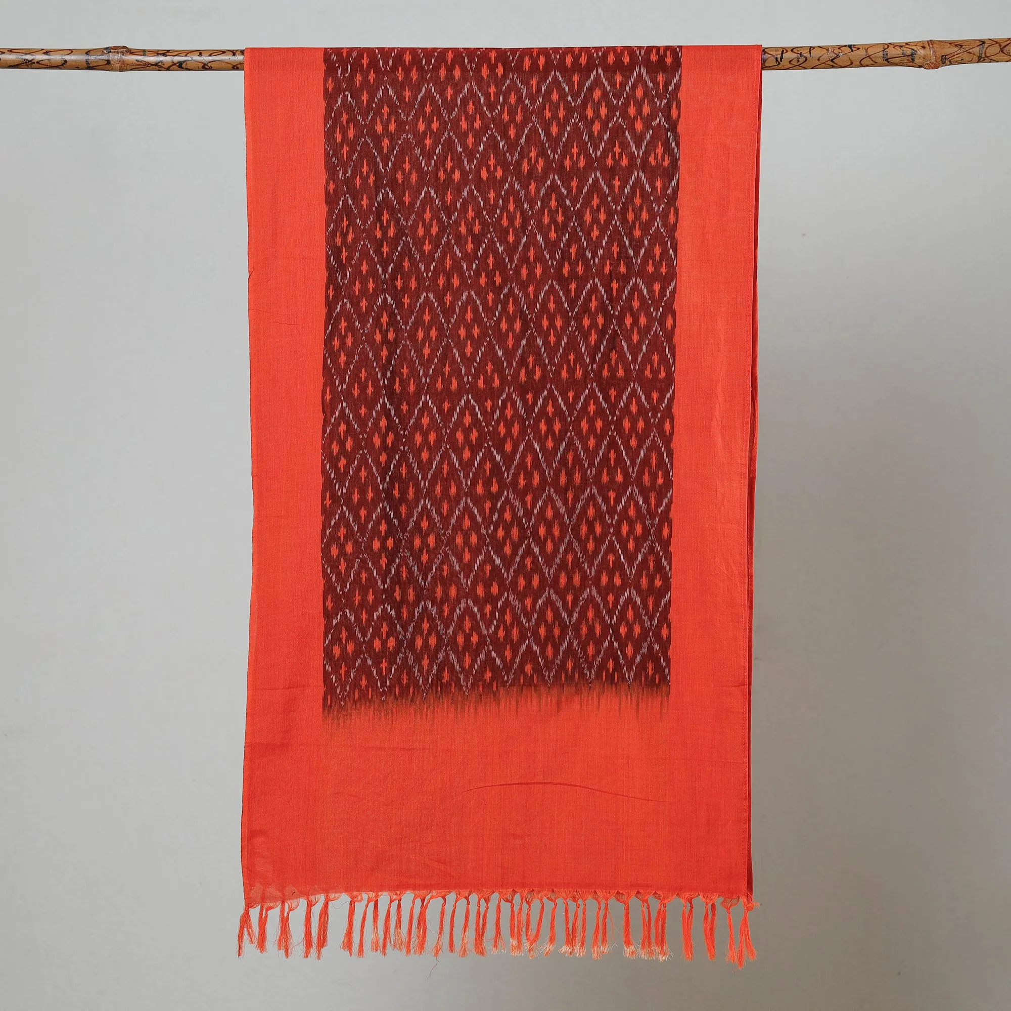 Red - Pochampally Ikat Handloom Mercerised Cotton Stole