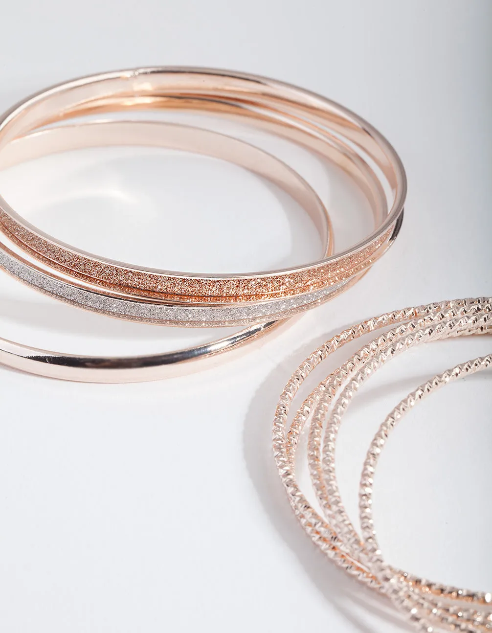 Rose Gold Mixed Bangle 8-Pack
