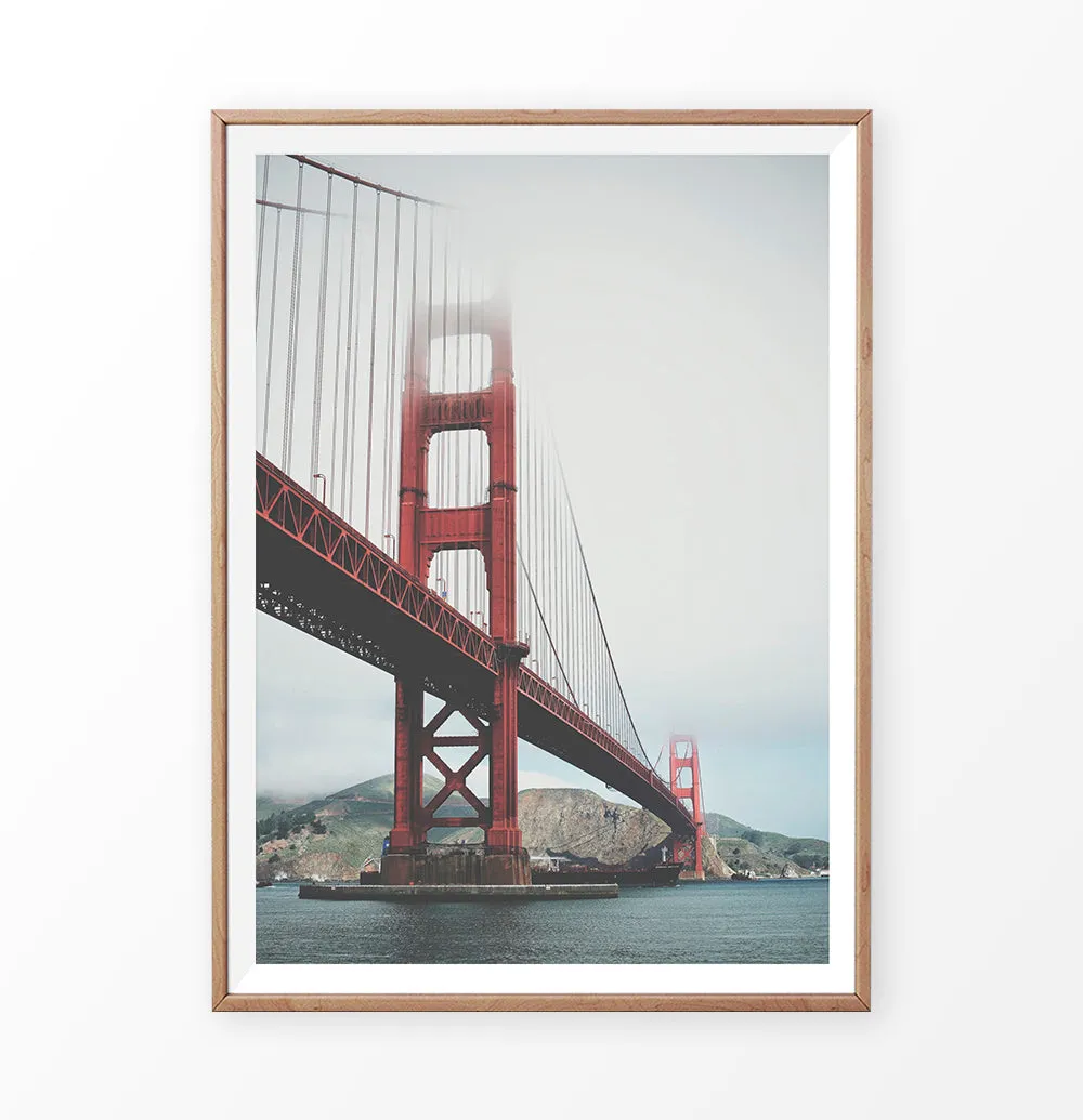 San-Francisco Golden Gate Water Level Poster Natural Colors